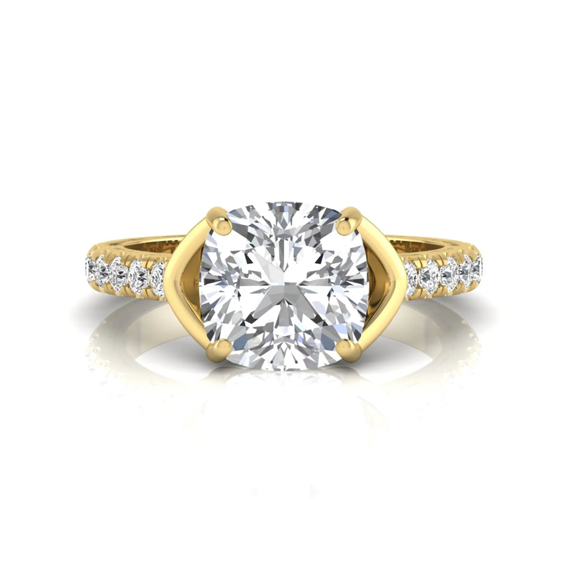 Princess Cluster Prong Set Lab Grown Diamond Engagement Ring
