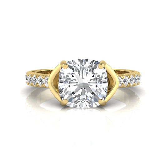 Princess Cluster Prong Set Lab Grown Diamond Engagement Ring