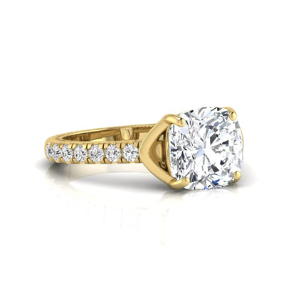 Princess Cluster Prong Set Lab Grown Diamond Engagement Ring