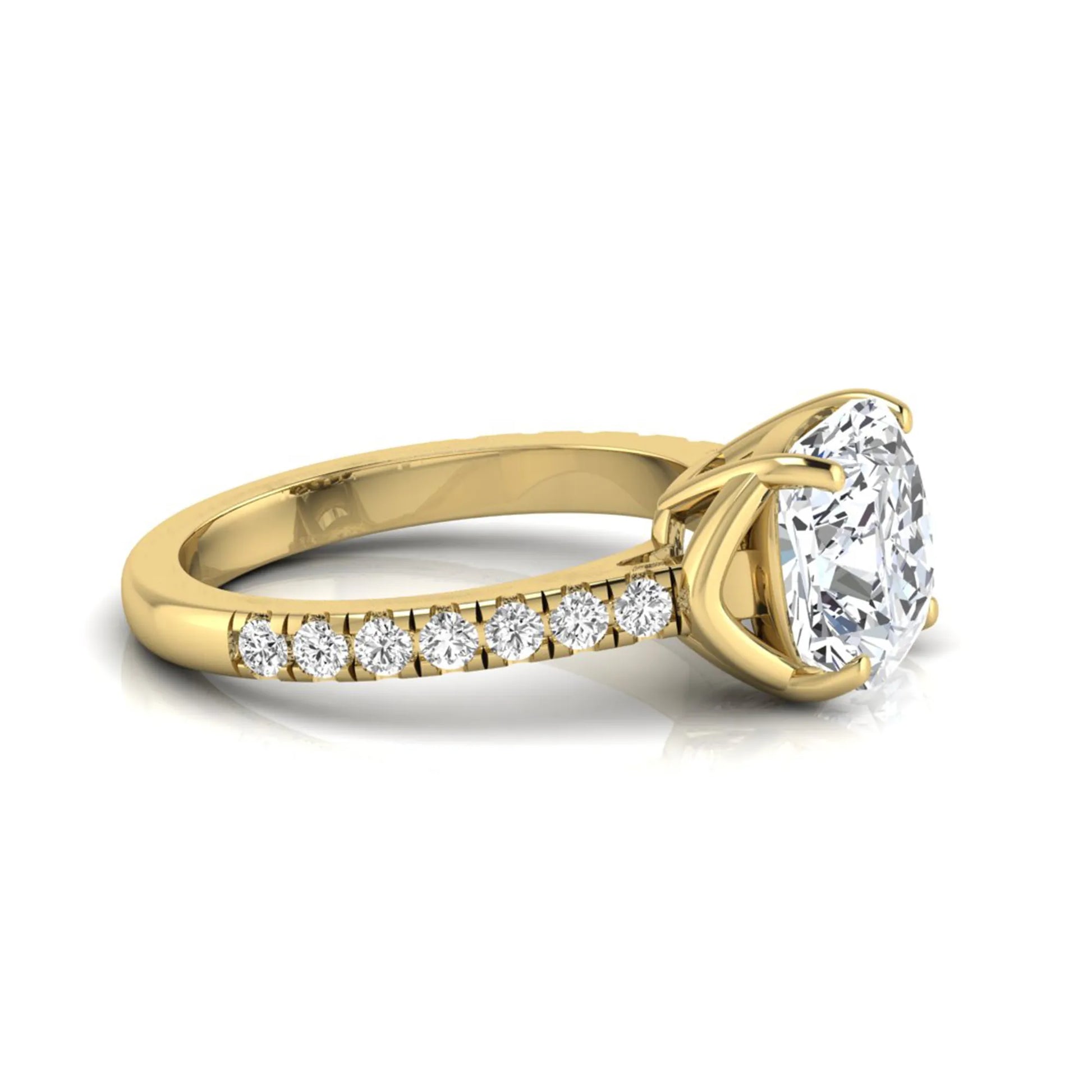 Princess Cluster Prong Set Lab Grown Diamond Engagement Ring
