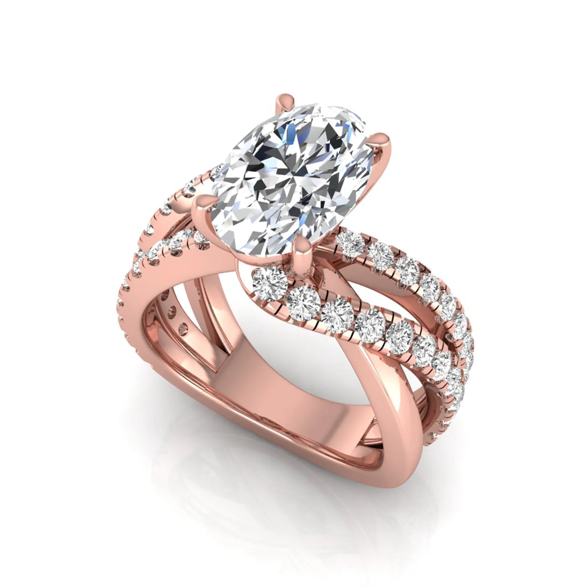 Princess Cluster Prong Set Lab Grown Diamond Engagement Ring