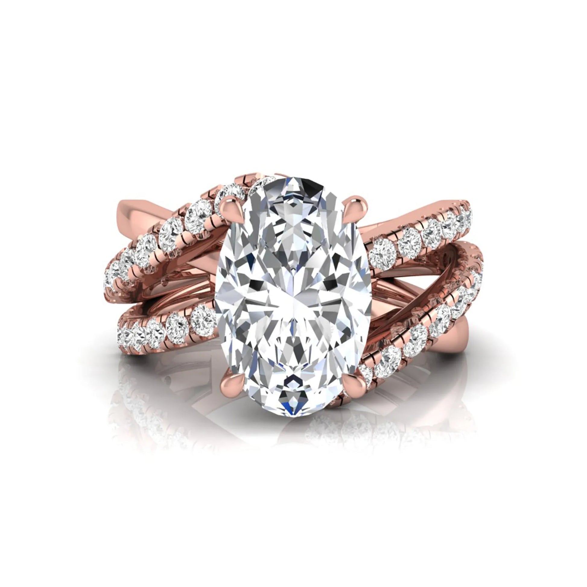 Princess Cluster Prong Set Lab Grown Diamond Engagement Ring