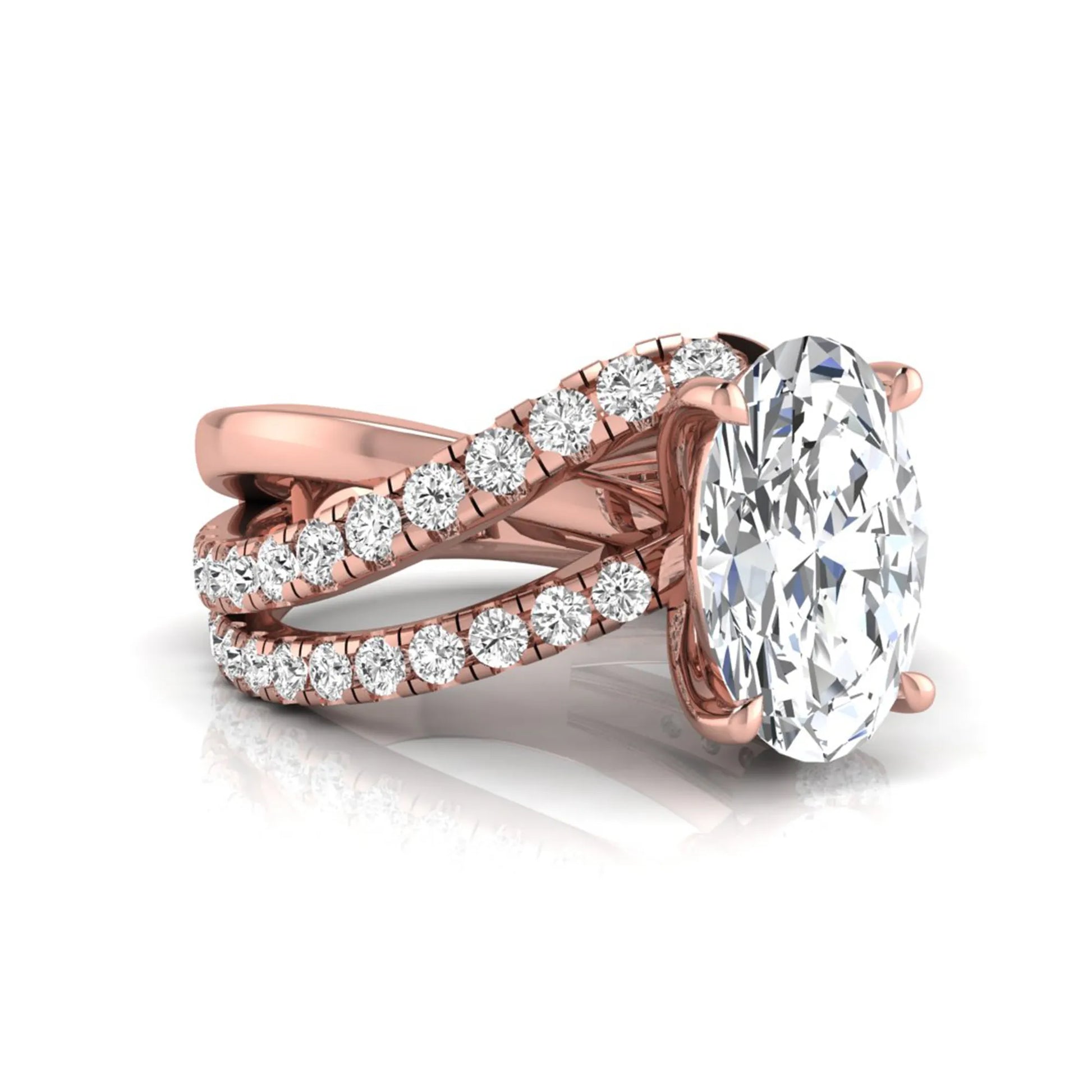 Princess Cluster Prong Set Lab Grown Diamond Engagement Ring