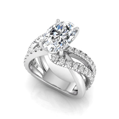 Princess Cluster Prong Set Lab Grown Diamond Engagement Ring