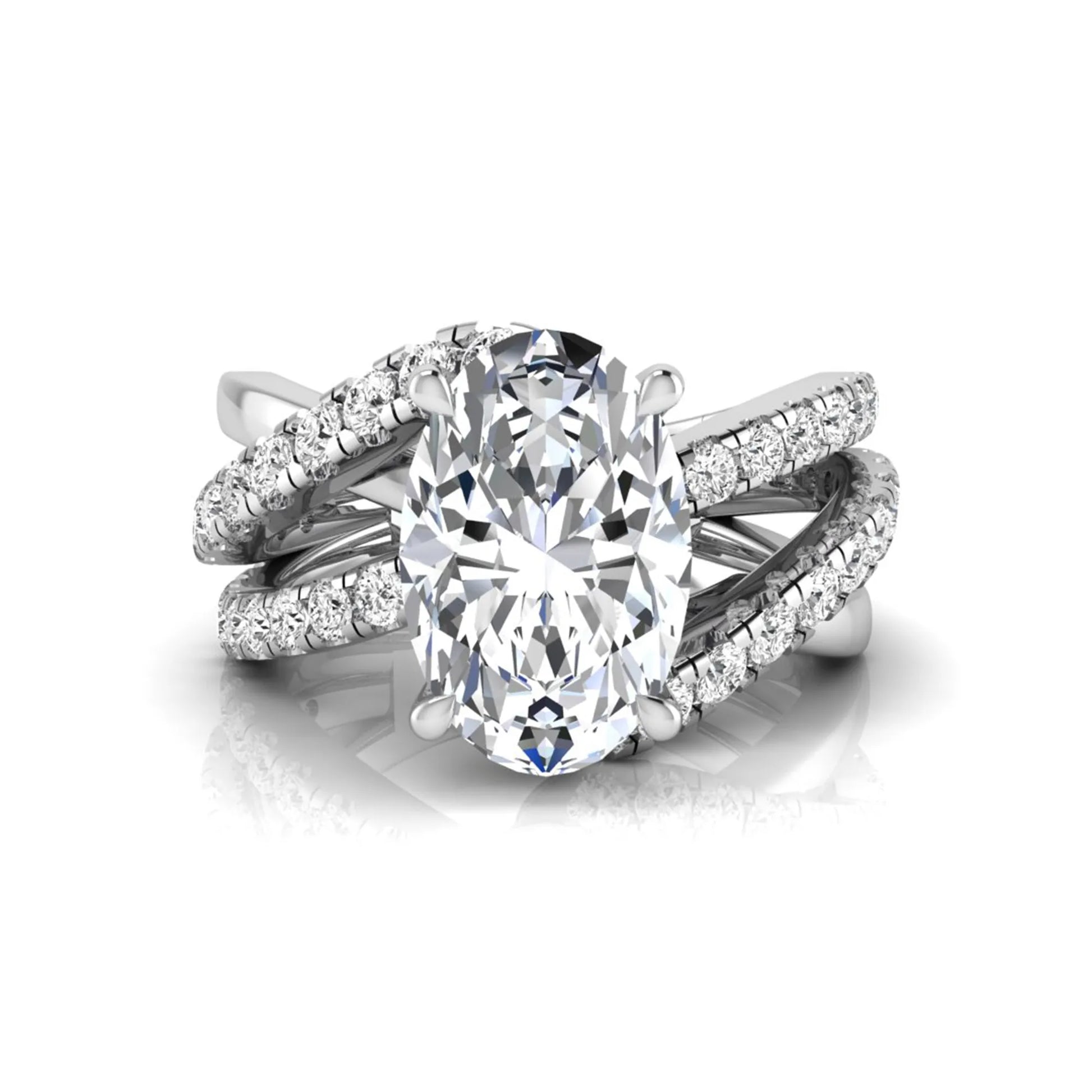 Princess Cluster Prong Set Lab Grown Diamond Engagement Ring