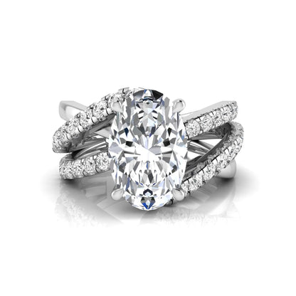 Princess Cluster Prong Set Lab Grown Diamond Engagement Ring