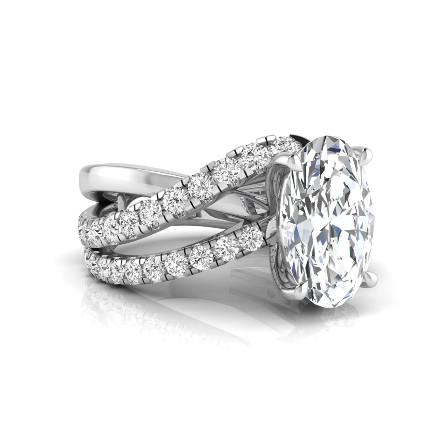 Princess Cluster Prong Set Lab Grown Diamond Engagement Ring