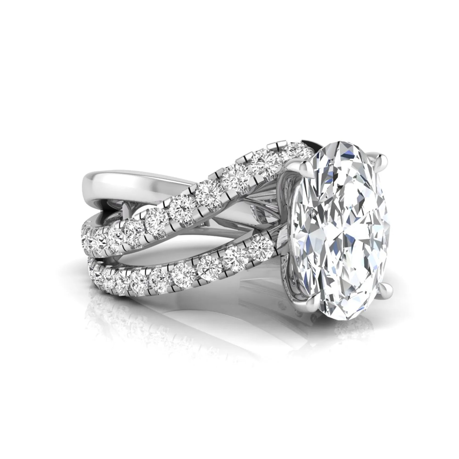 Princess Cluster Prong Set Lab Grown Diamond Engagement Ring