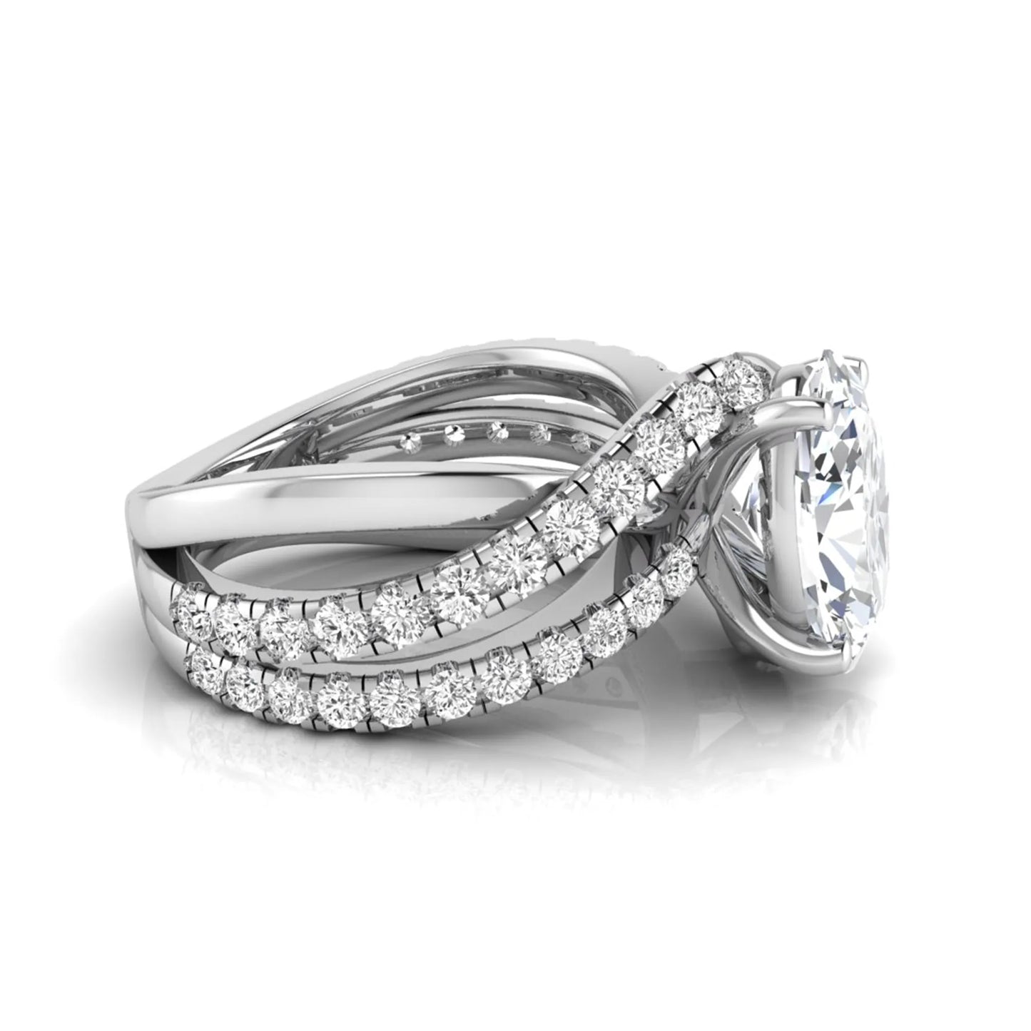 Princess Cluster Prong Set Lab Grown Diamond Engagement Ring