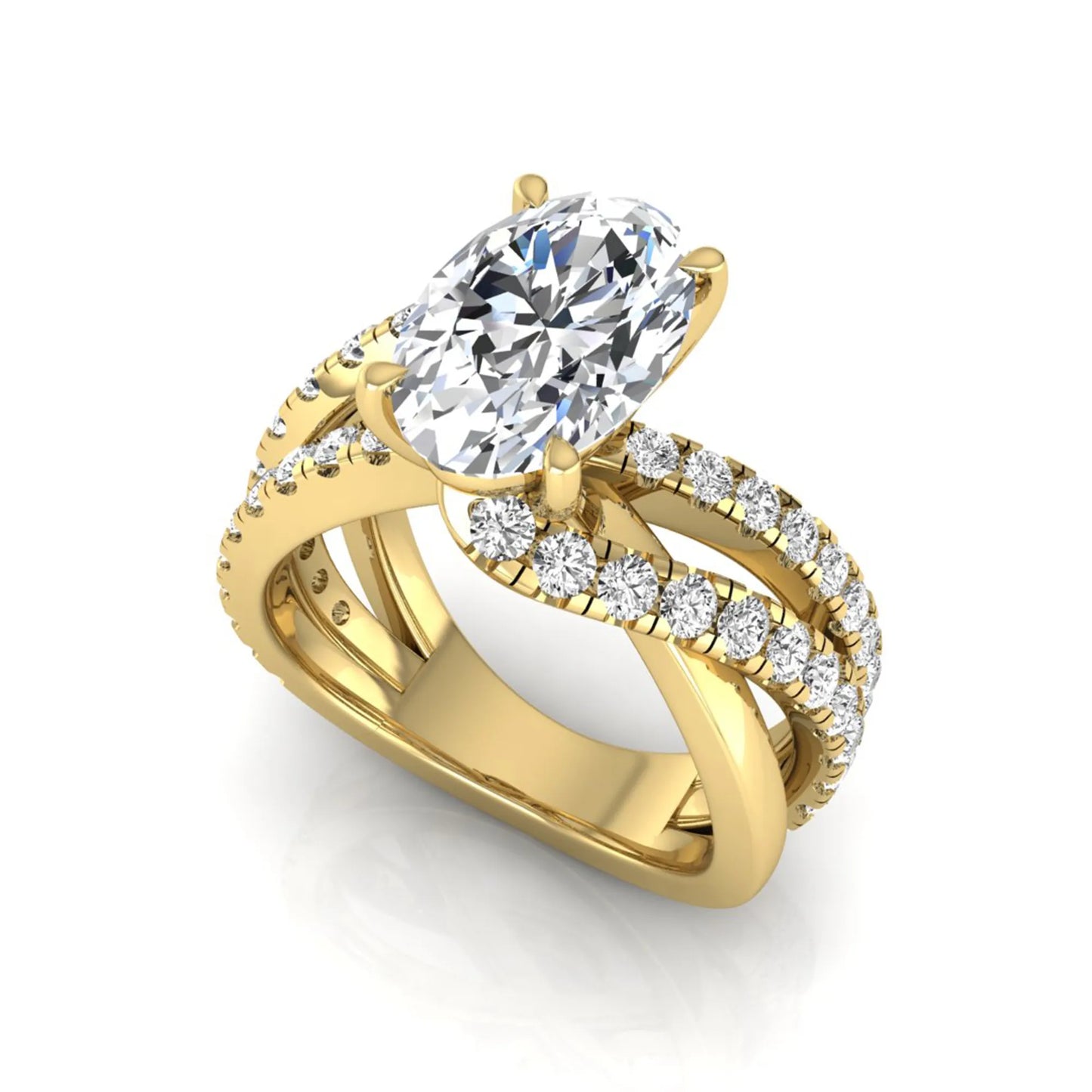 Princess Cluster Prong Set Lab Grown Diamond Engagement Ring