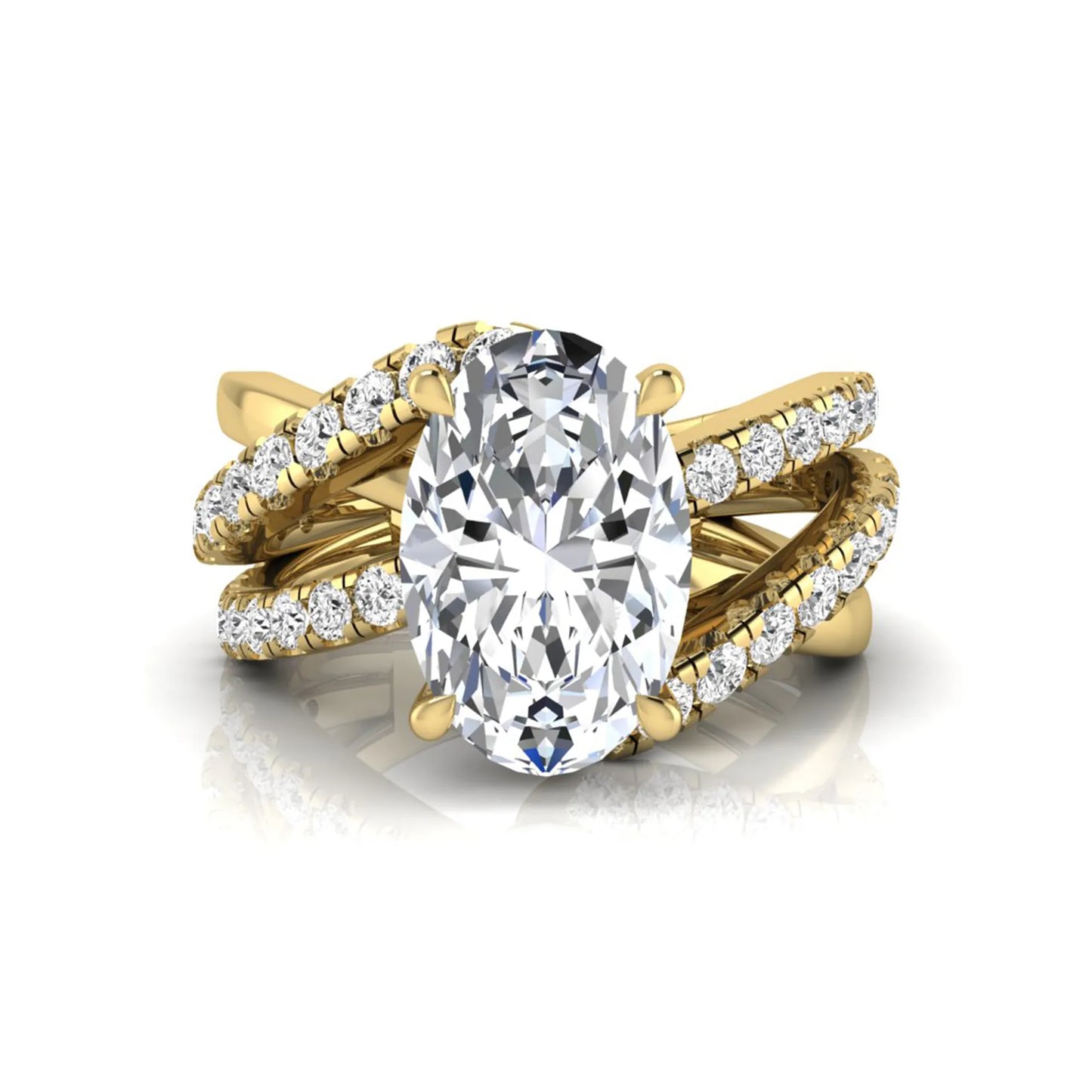 Princess Cluster Prong Set Lab Grown Diamond Engagement Ring