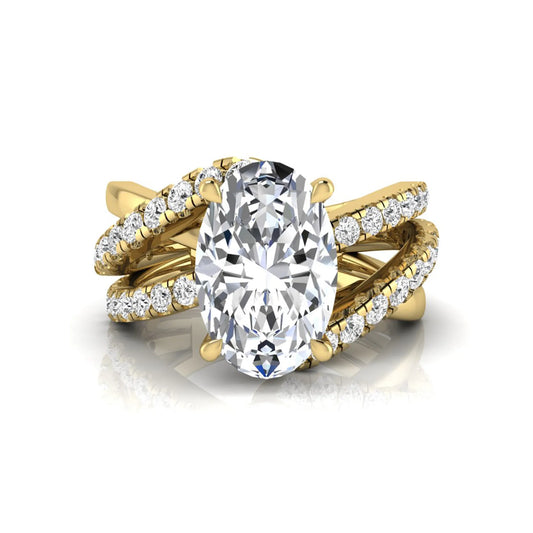 Princess Cluster Prong Set Lab Grown Diamond Engagement Ring
