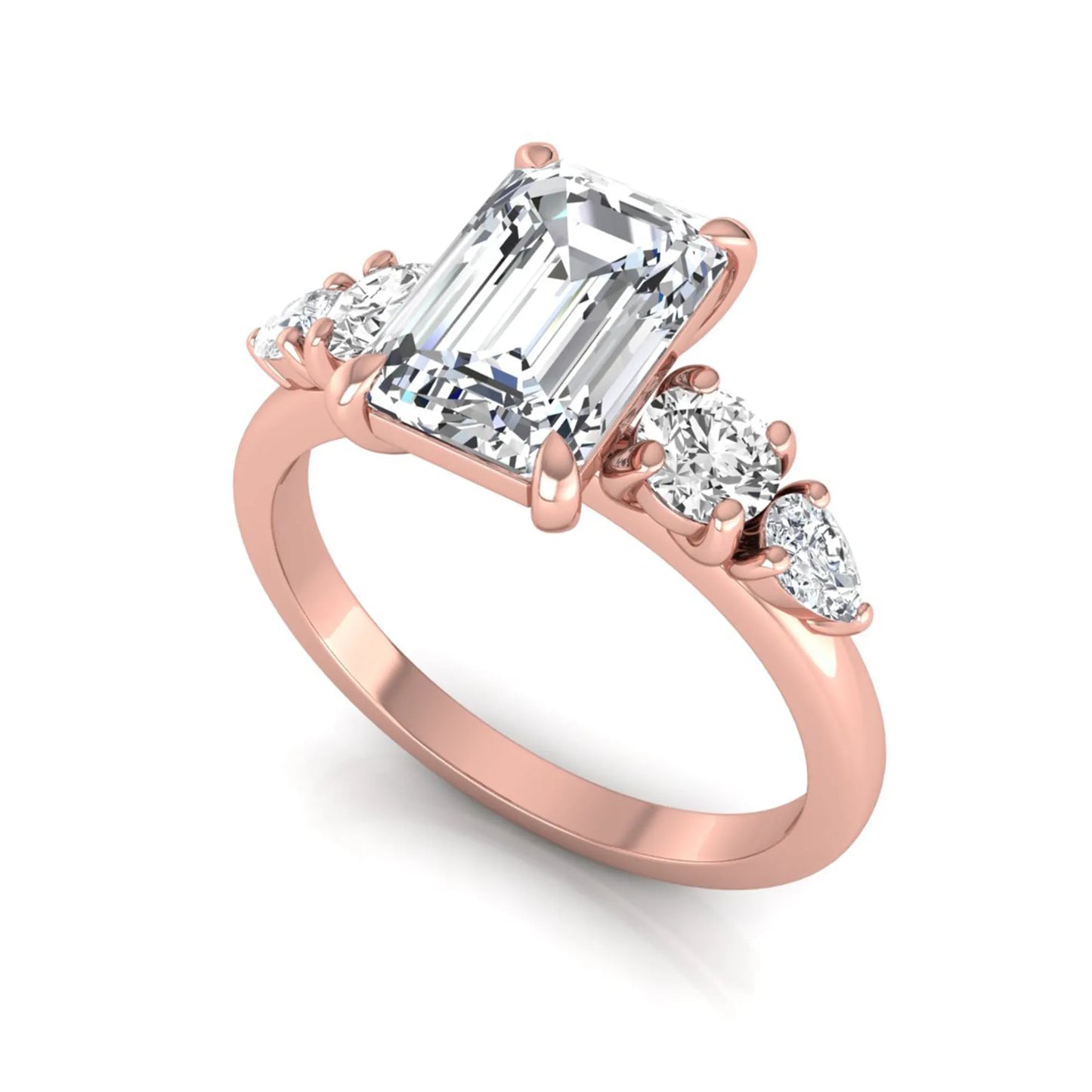Princess Cluster Prong Set Lab Grown Diamond Engagement Ring