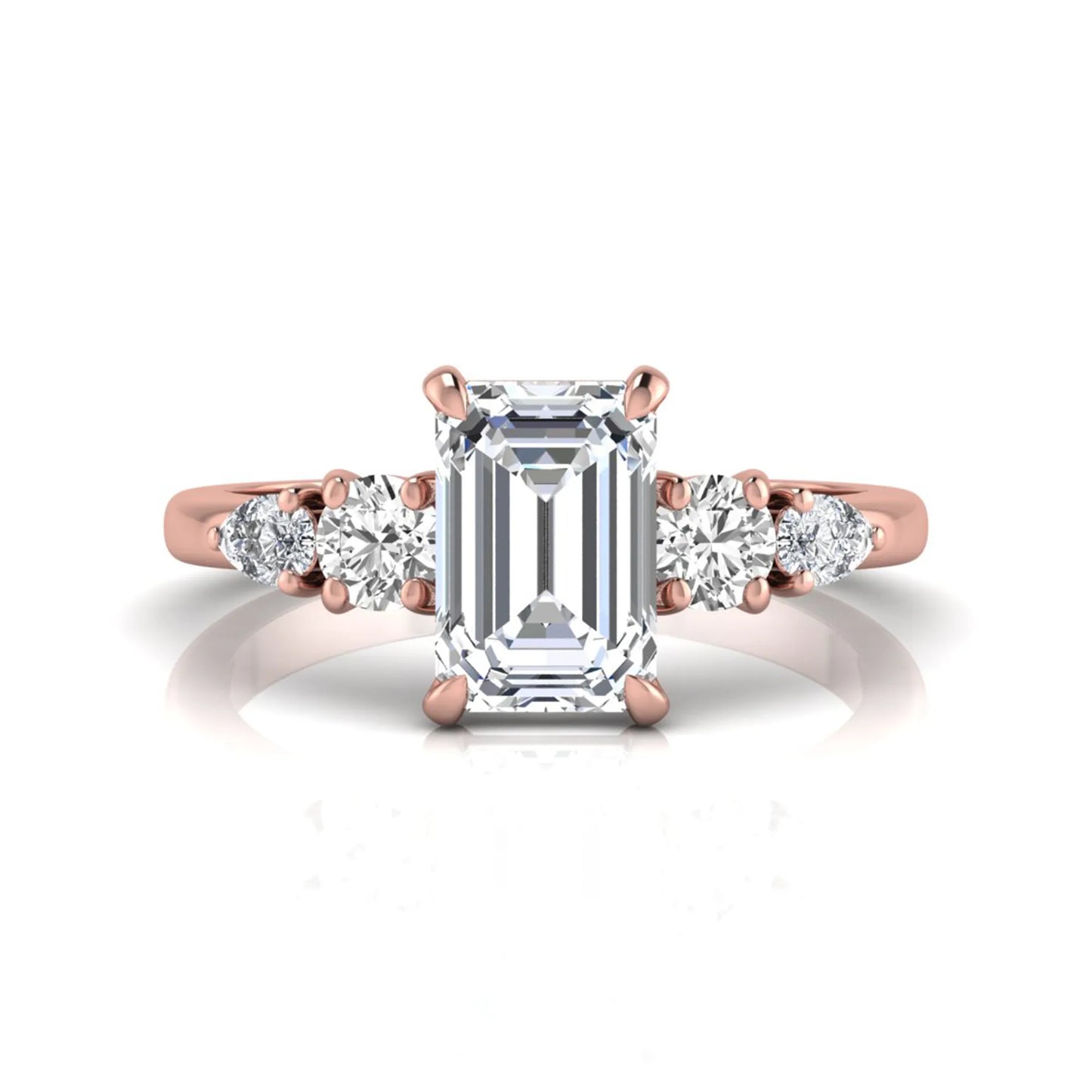 Princess Cluster Prong Set Lab Grown Diamond Engagement Ring