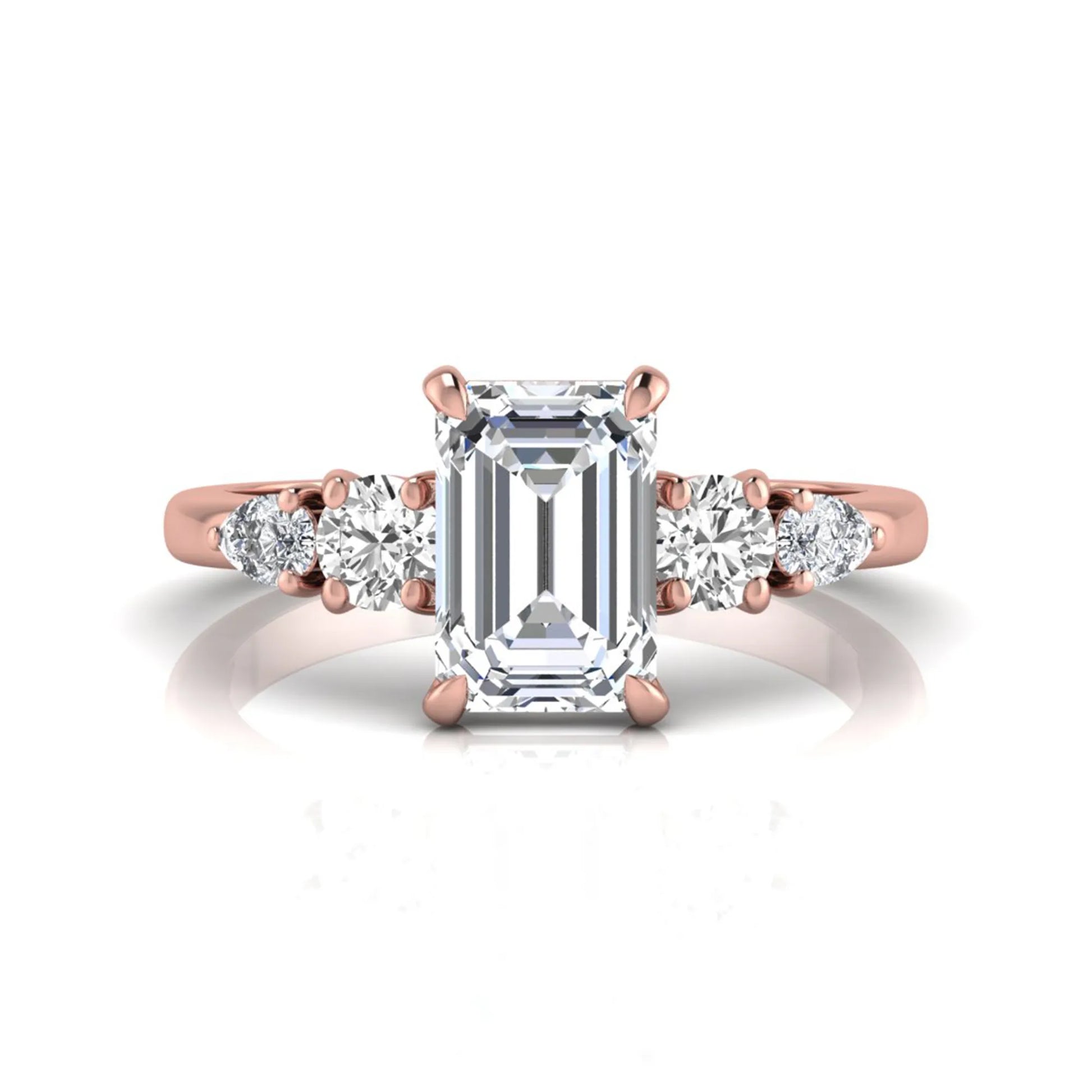 Princess Cluster Prong Set Lab Grown Diamond Engagement Ring