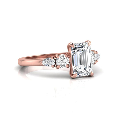 Princess Cluster Prong Set Lab Grown Diamond Engagement Ring