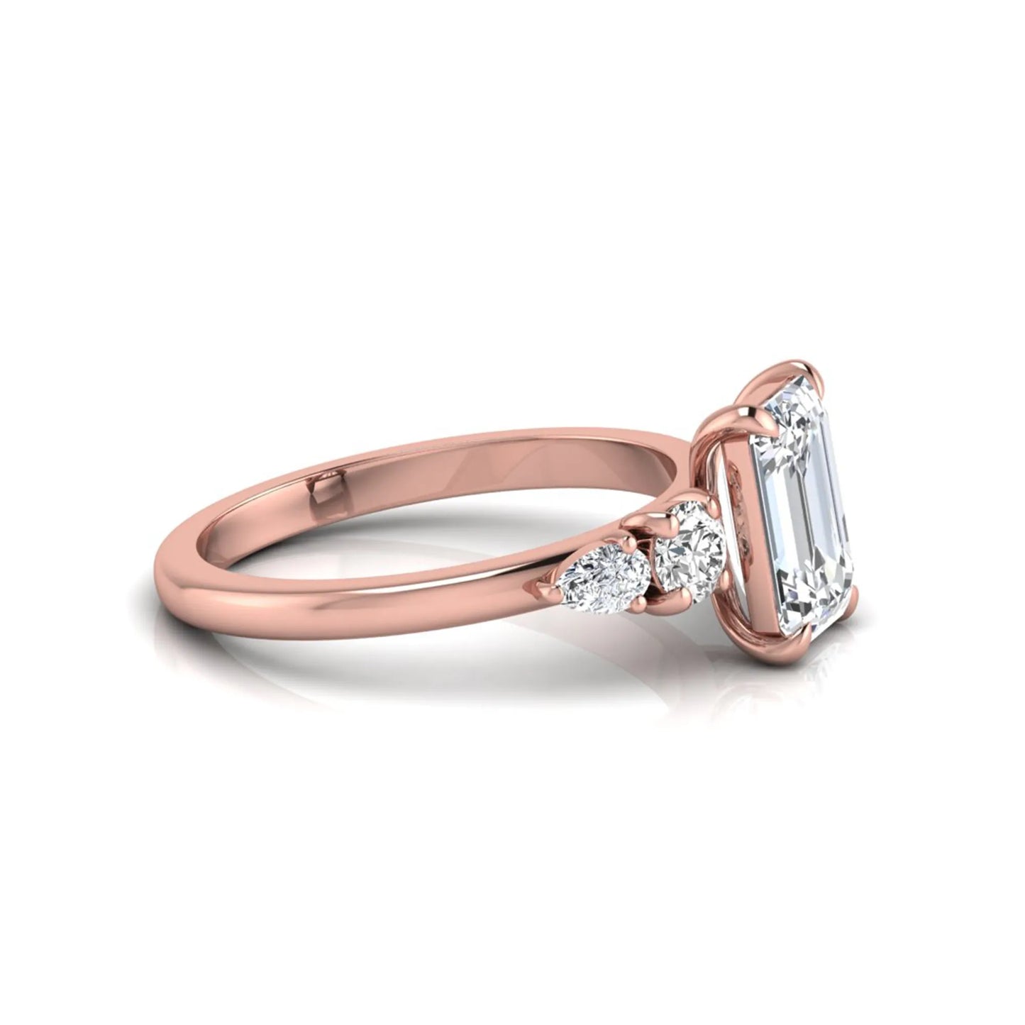 Princess Cluster Prong Set Lab Grown Diamond Engagement Ring