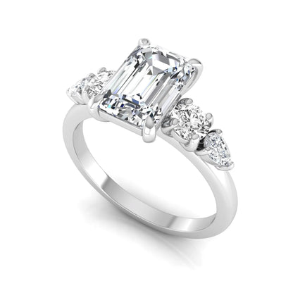 Princess Cluster Prong Set Lab Grown Diamond Engagement Ring