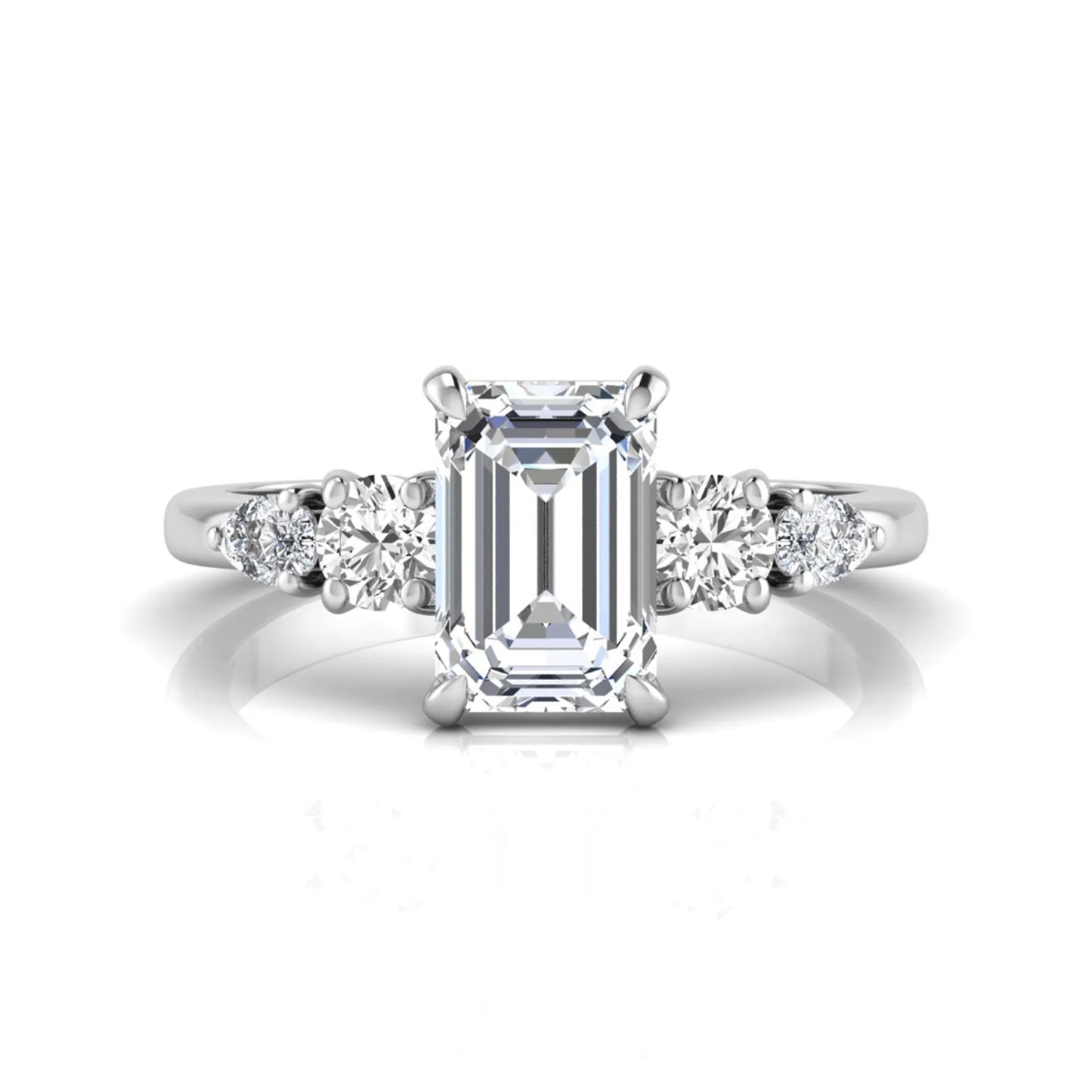 Princess Cluster Prong Set Lab Grown Diamond Engagement Ring