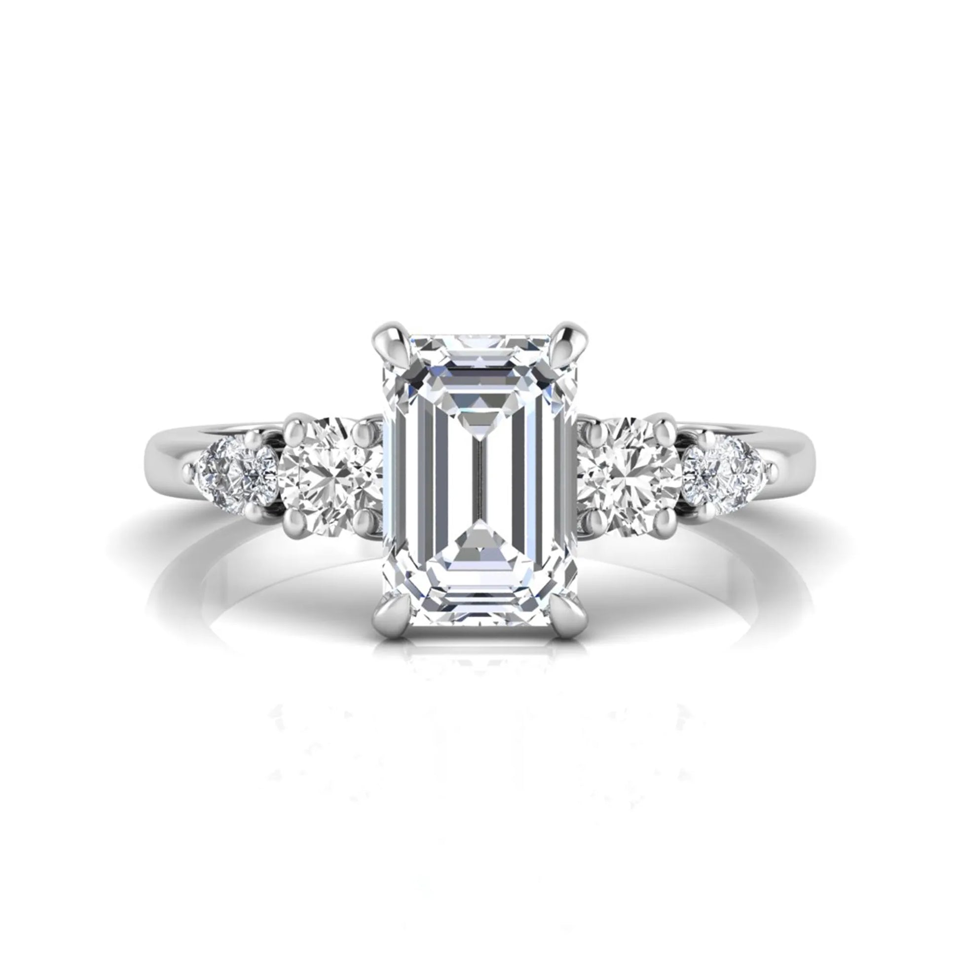 Princess Cluster Prong Set Lab Grown Diamond Engagement Ring