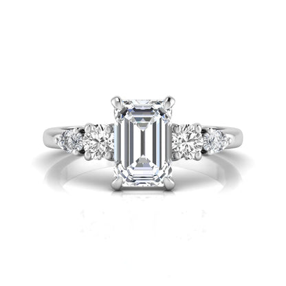 Princess Cluster Prong Set Lab Grown Diamond Engagement Ring