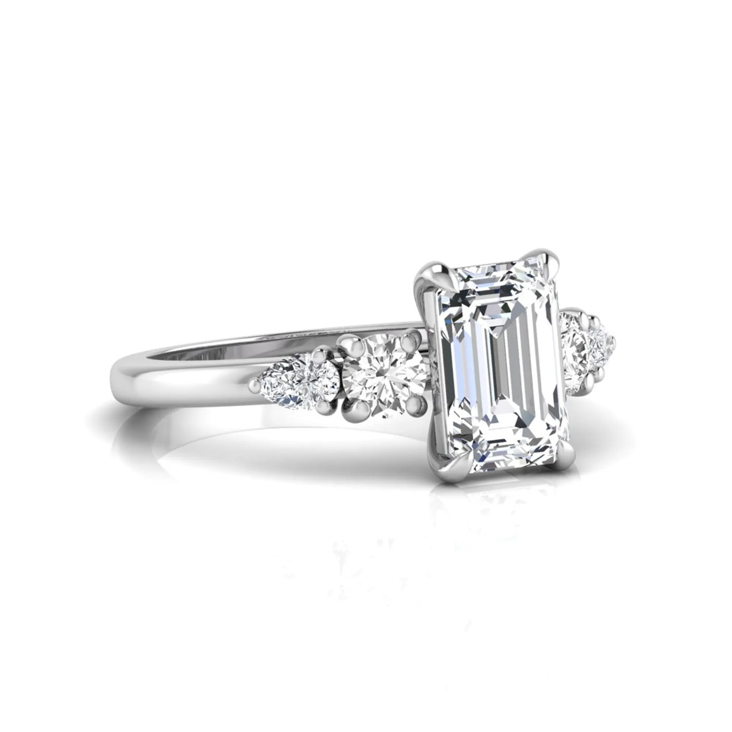 Princess Cluster Prong Set Lab Grown Diamond Engagement Ring
