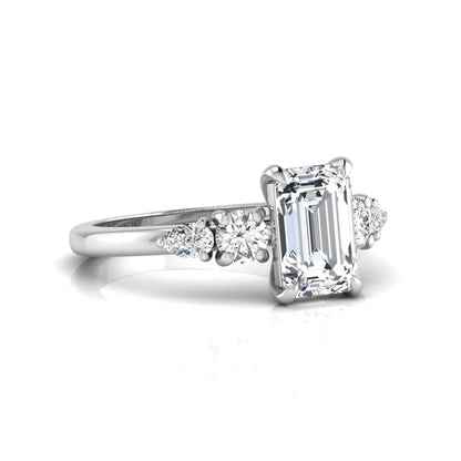 Princess Cluster Prong Set Lab Grown Diamond Engagement Ring