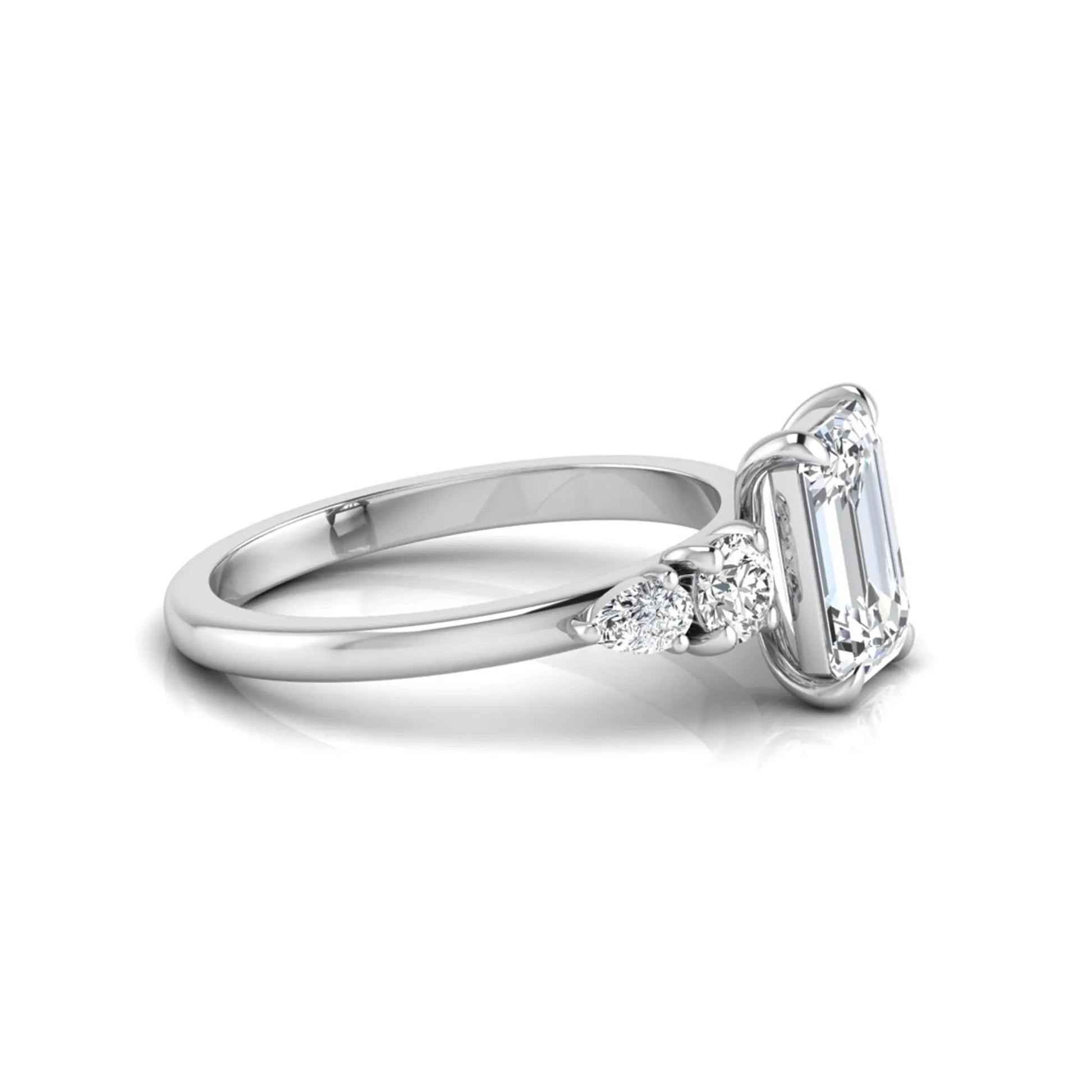Princess Cluster Prong Set Lab Grown Diamond Engagement Ring