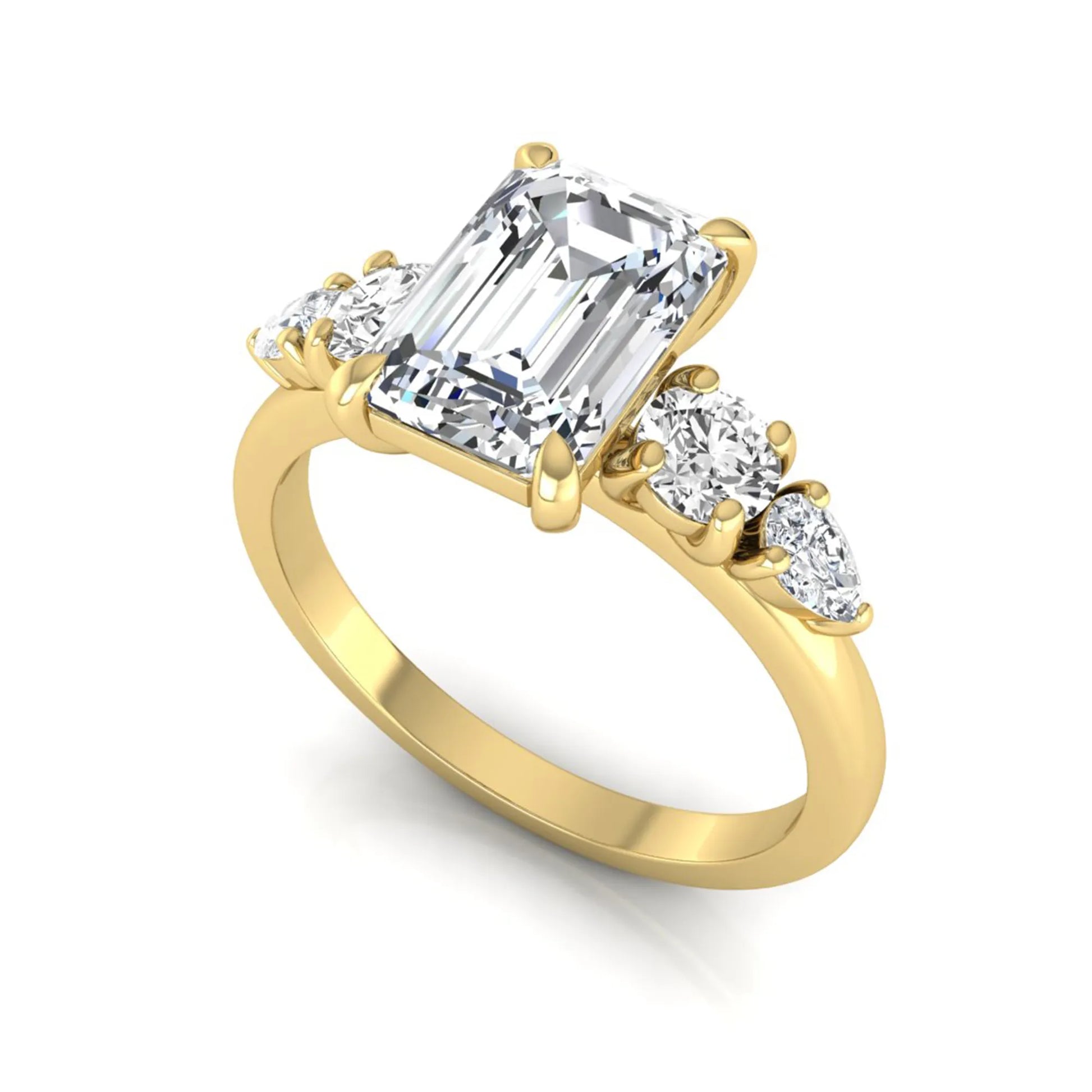 Princess Cluster Prong Set Lab Grown Diamond Engagement Ring