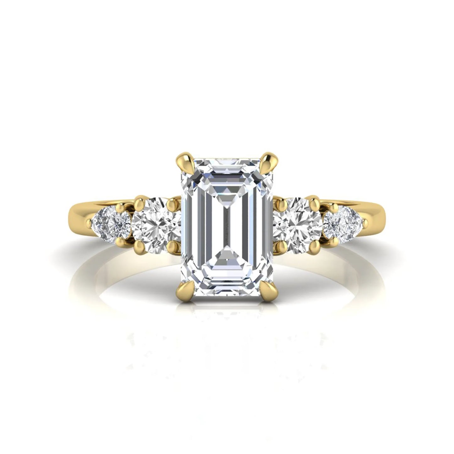 Princess Cluster Prong Set Lab Grown Diamond Engagement Ring