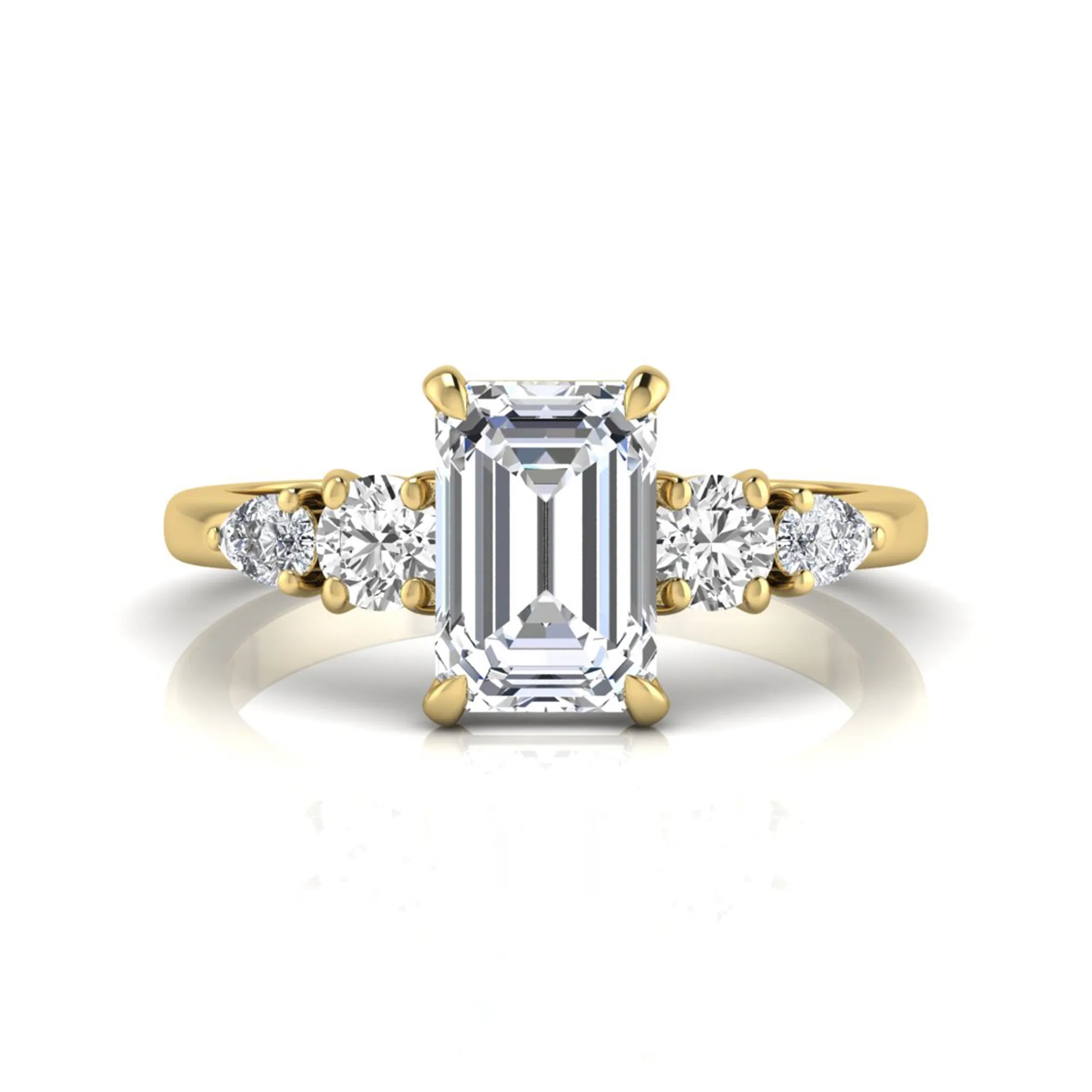 Princess Cluster Prong Set Lab Grown Diamond Engagement Ring