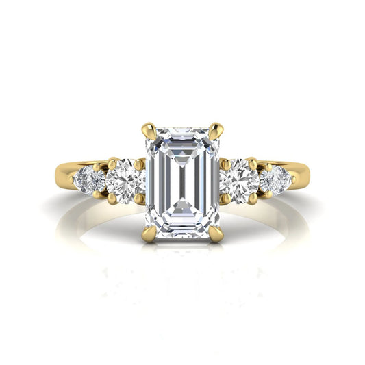 Princess Cluster Prong Set Lab Grown Diamond Engagement Ring
