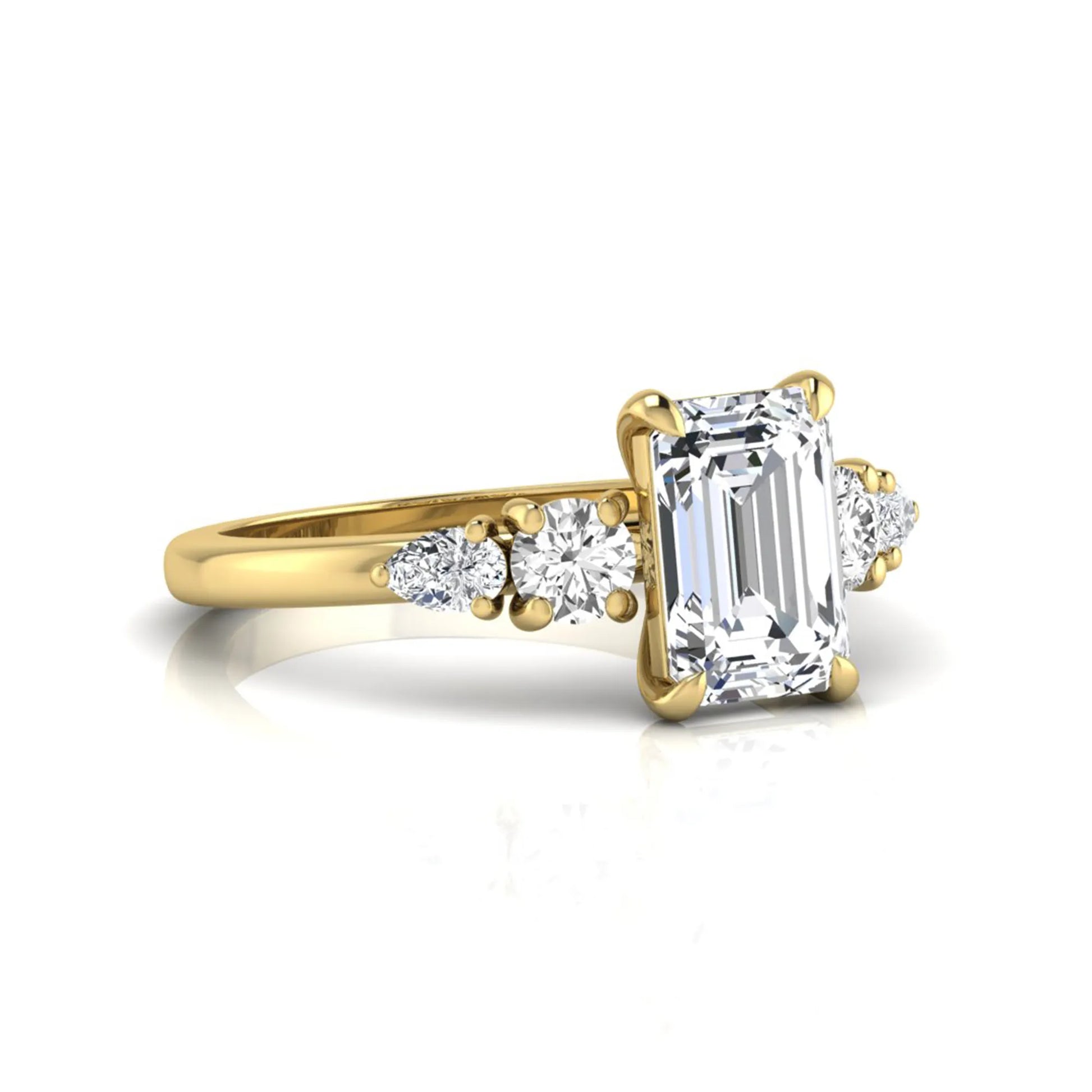 Princess Cluster Prong Set Lab Grown Diamond Engagement Ring