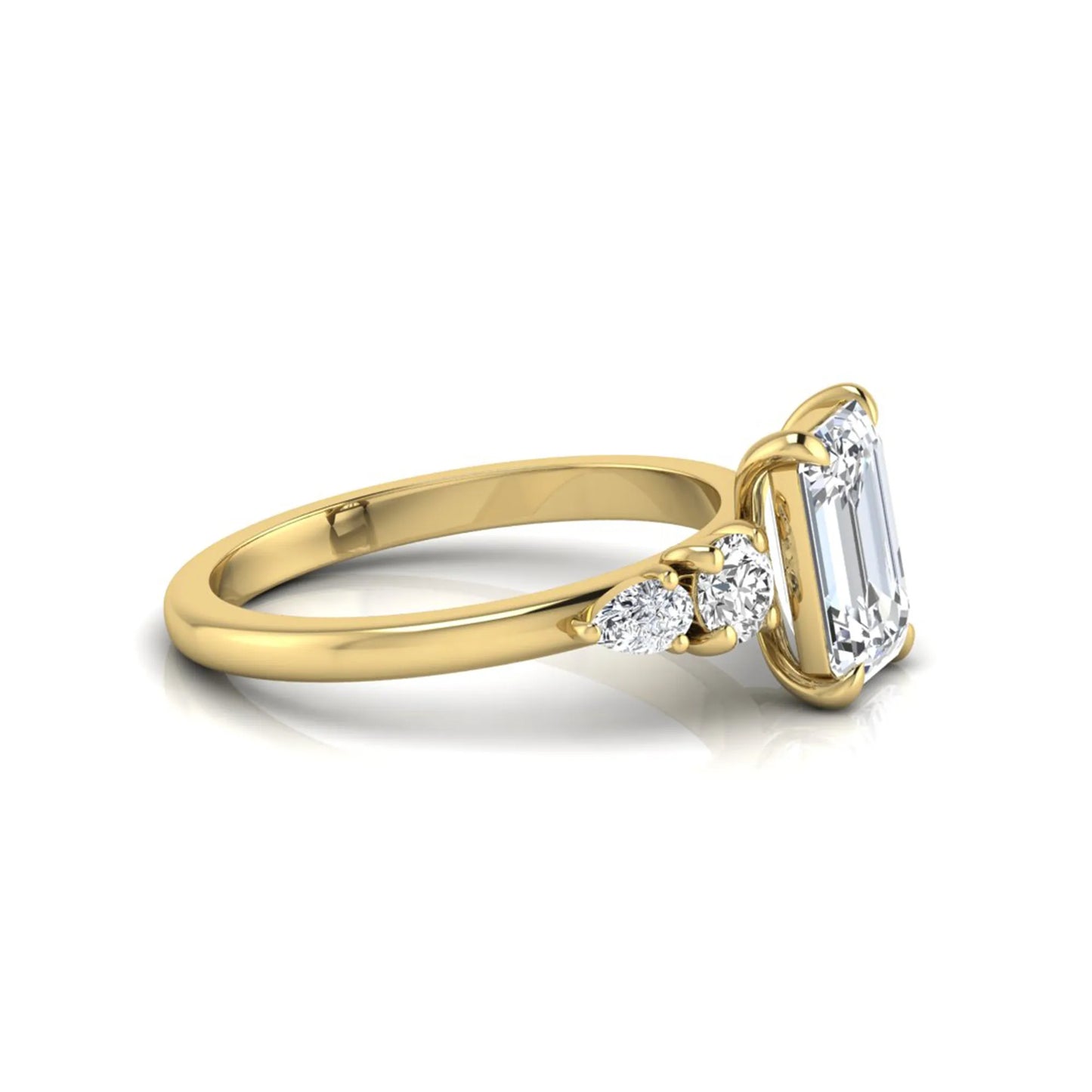 Princess Cluster Prong Set Lab Grown Diamond Engagement Ring