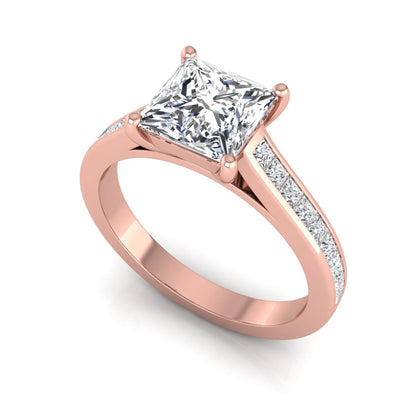 Princess Cluster Prong Set Lab Grown Diamond Engagement Ring