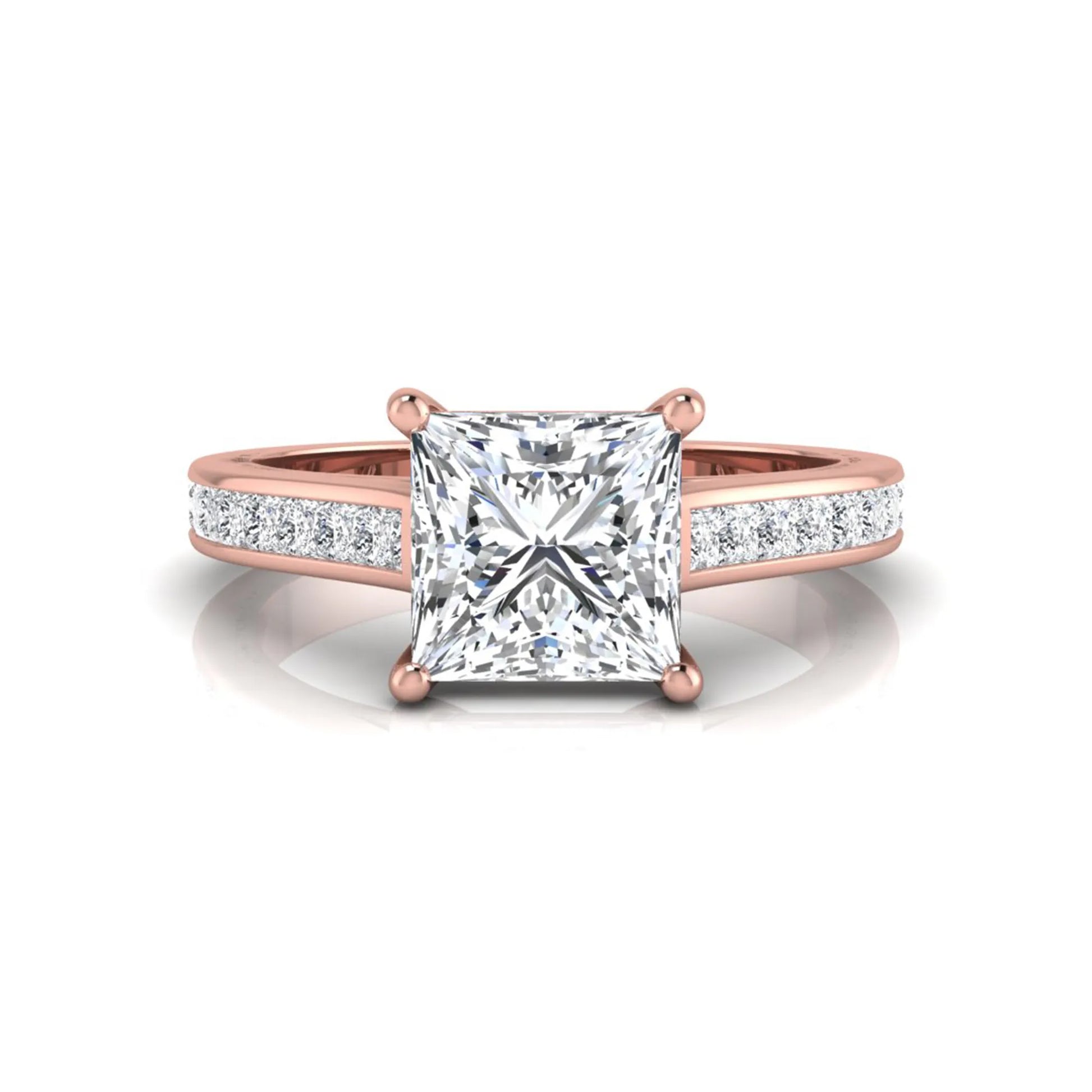 Princess Cluster Prong Set Lab Grown Diamond Engagement Ring