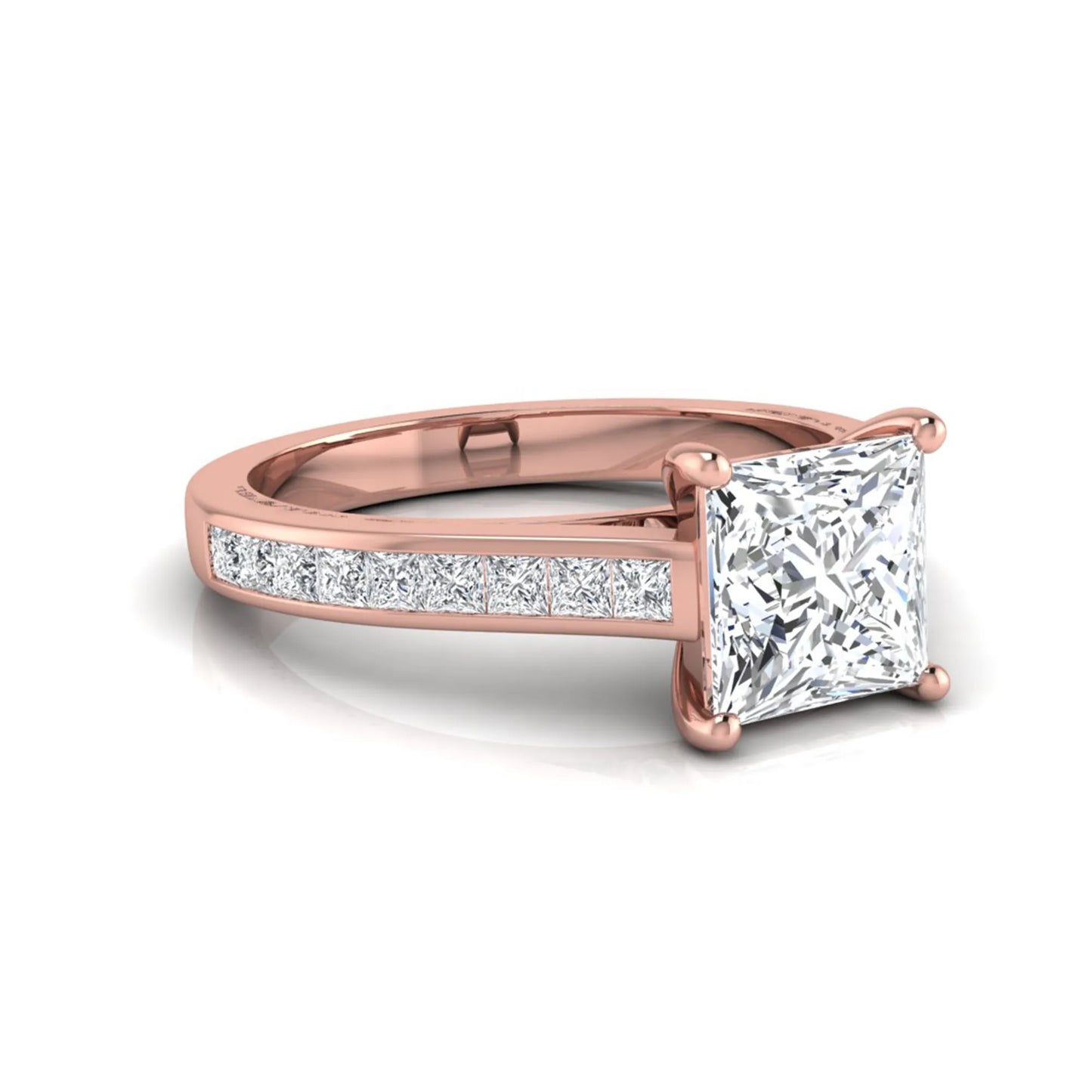 Princess Cluster Prong Set Lab Grown Diamond Engagement Ring