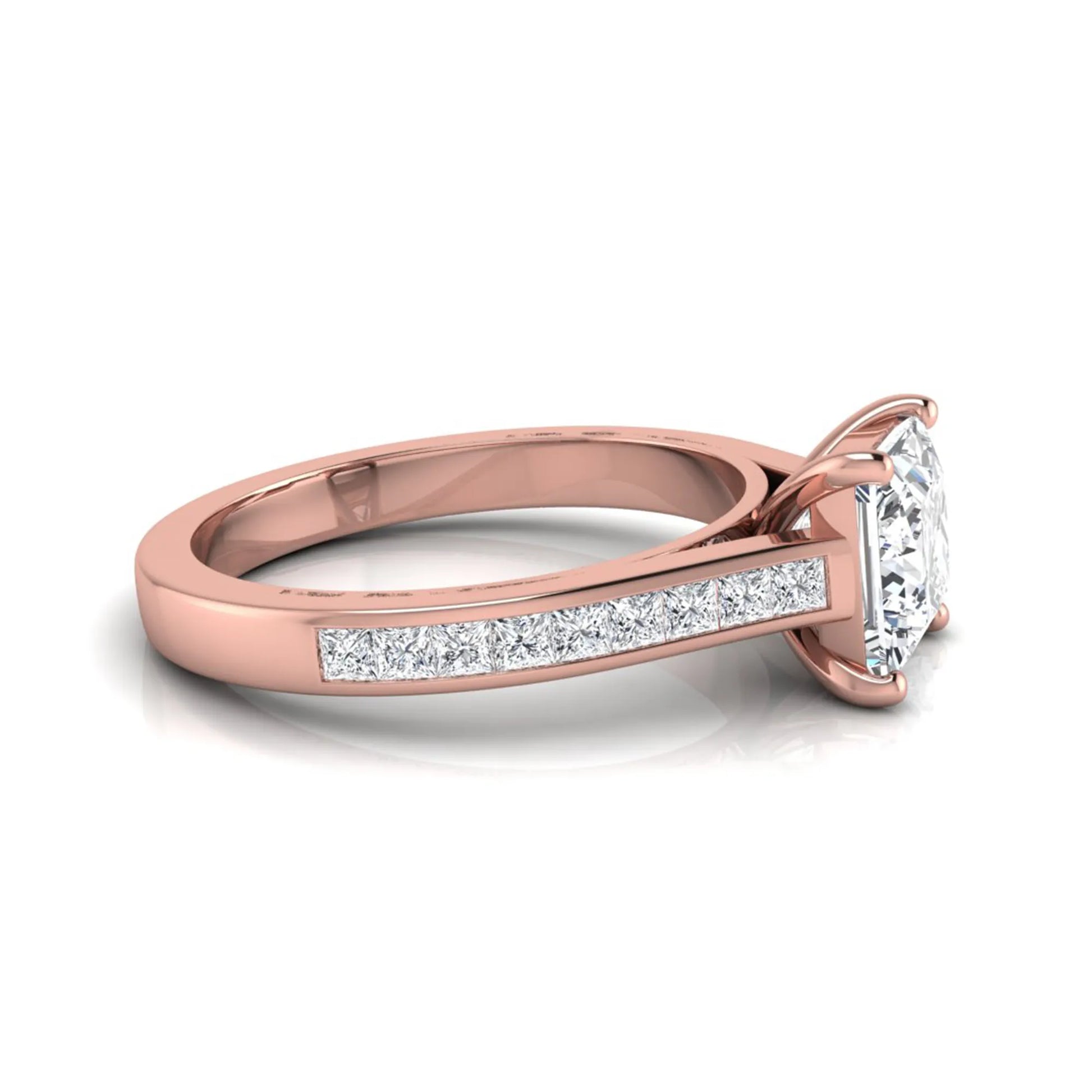Princess Cluster Prong Set Lab Grown Diamond Engagement Ring