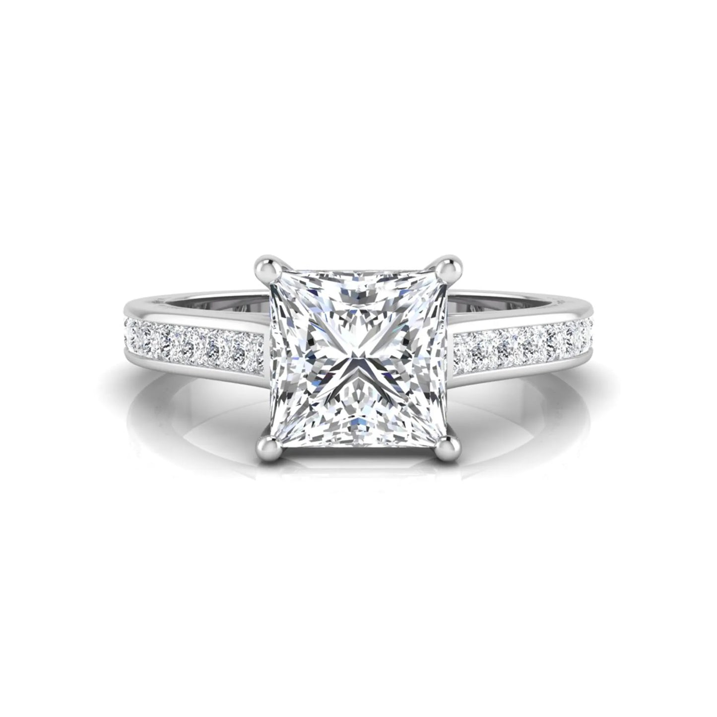 Princess Cluster Prong Set Lab Grown Diamond Engagement Ring