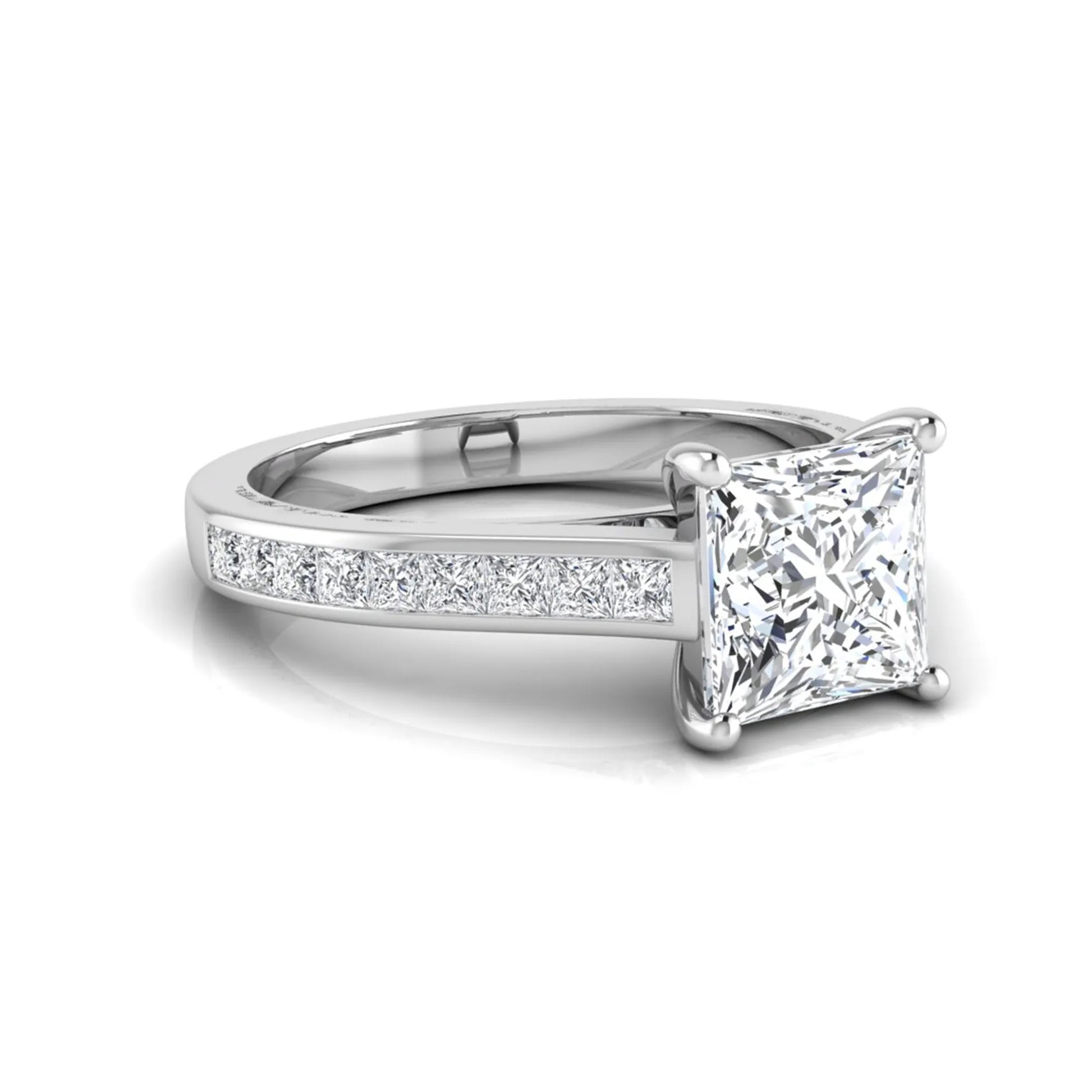 Princess Cluster Prong Set Lab Grown Diamond Engagement Ring