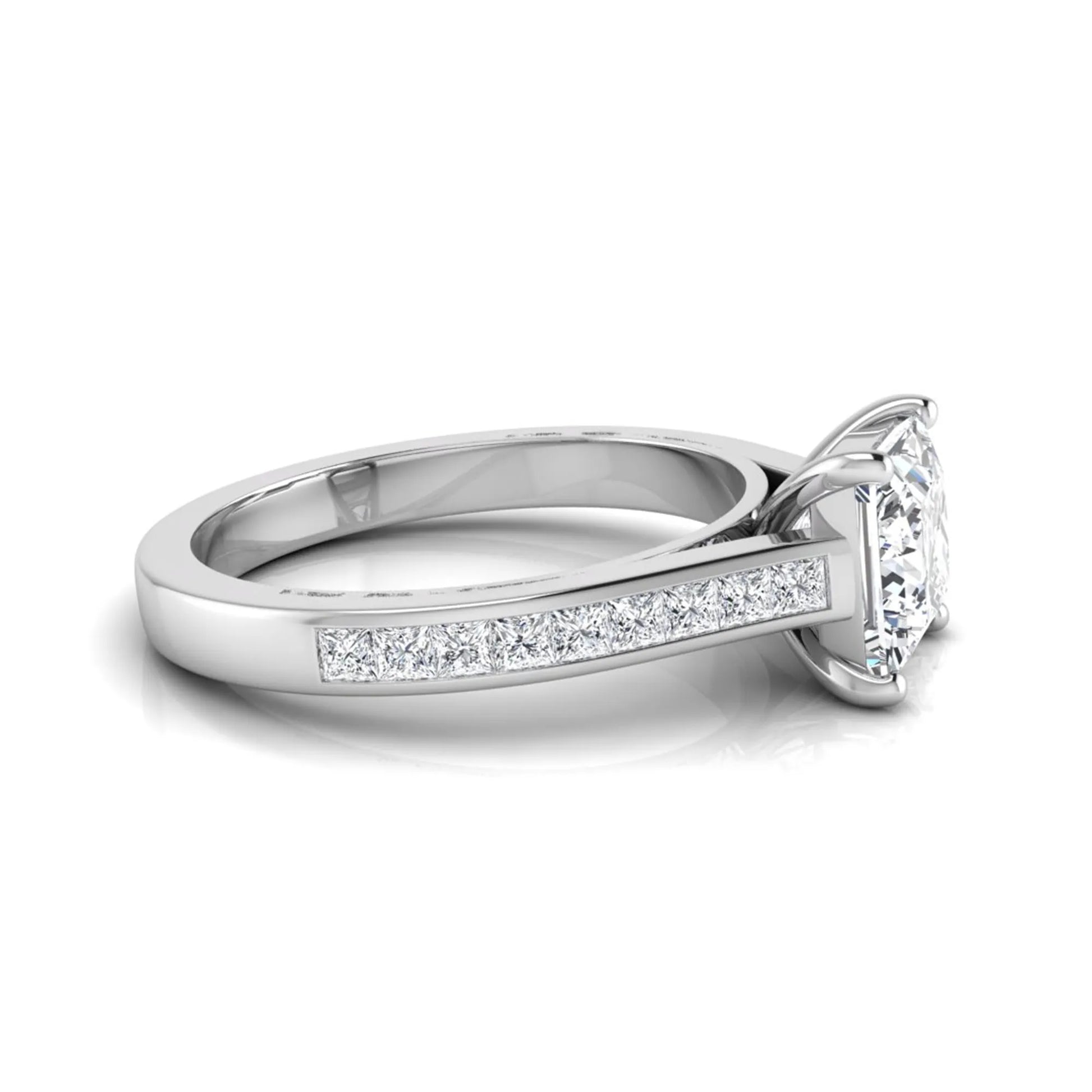 Princess Cluster Prong Set Lab Grown Diamond Engagement Ring