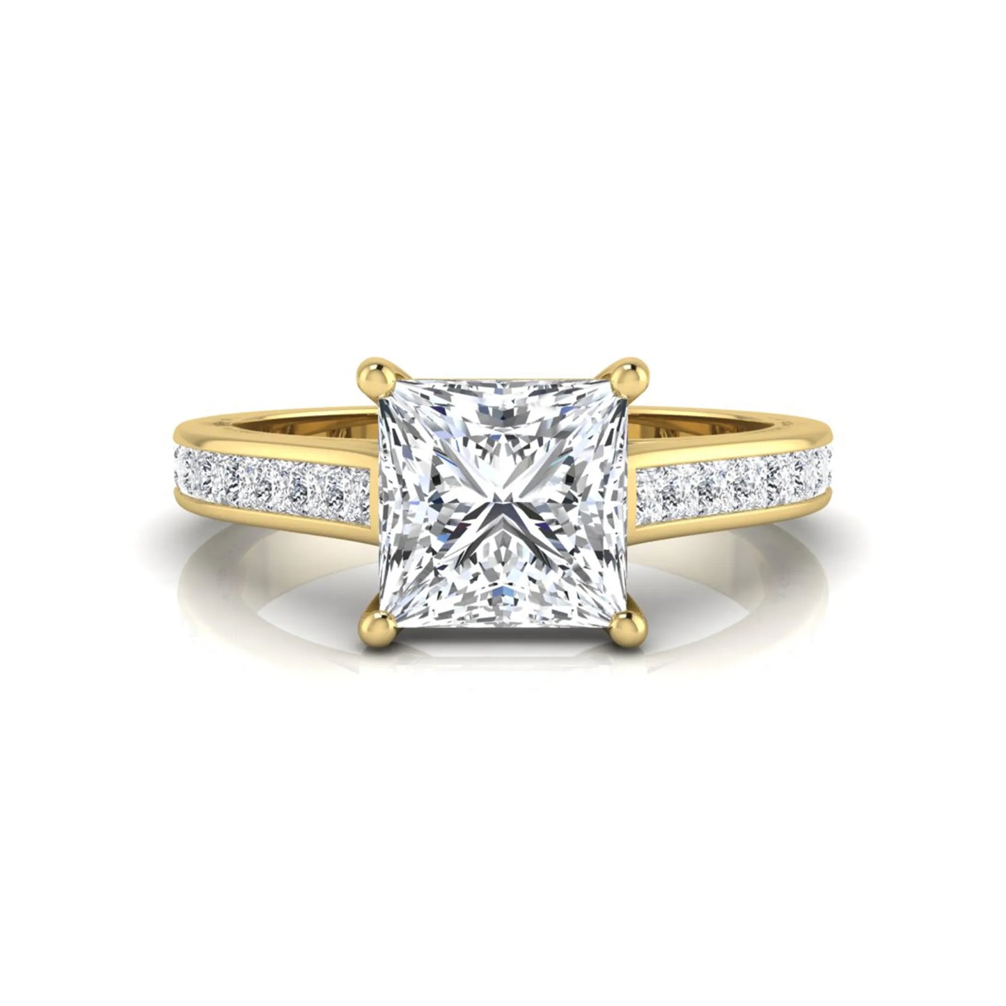 Princess Cluster Prong Set Lab Grown Diamond Engagement Ring
