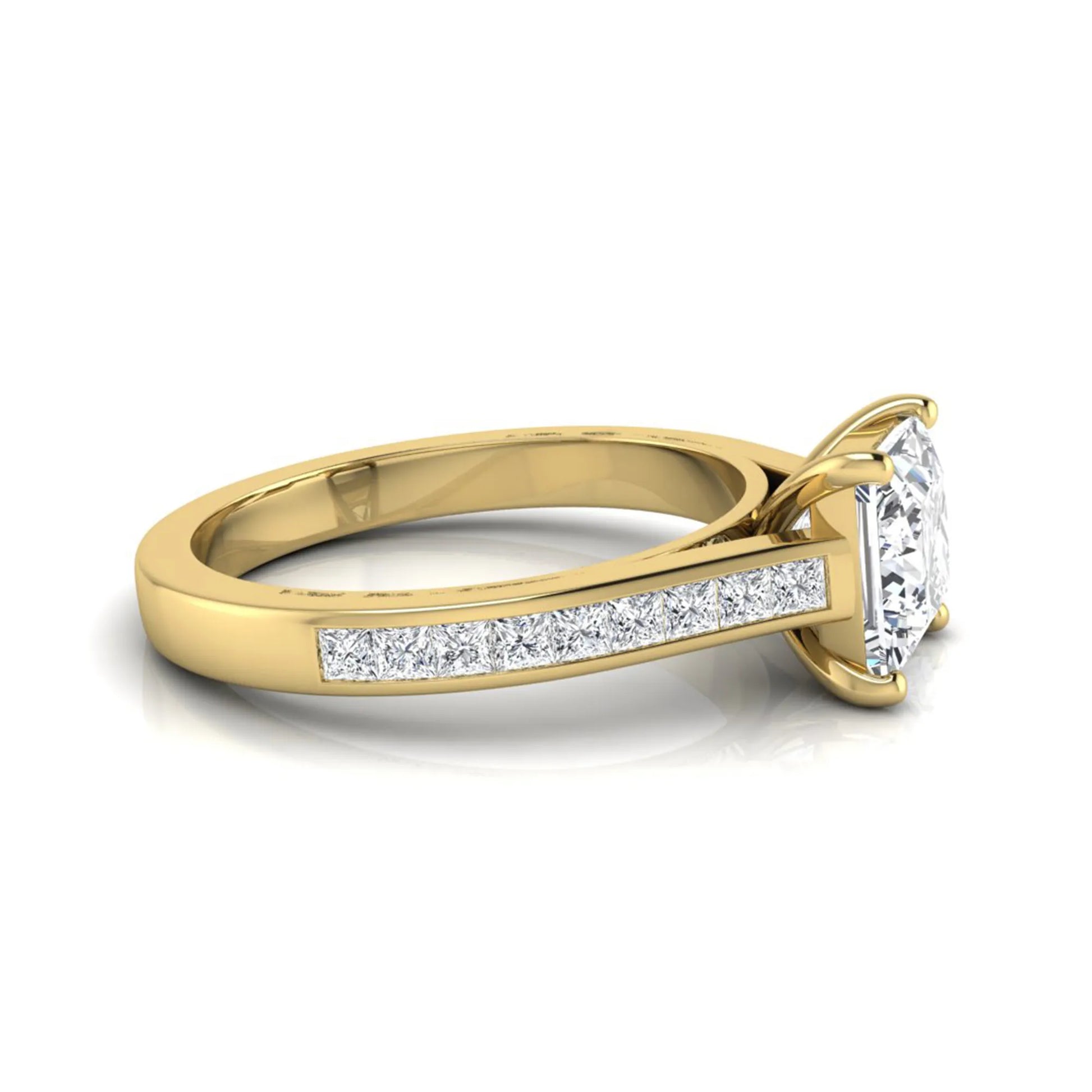 Princess Cluster Prong Set Lab Grown Diamond Engagement Ring