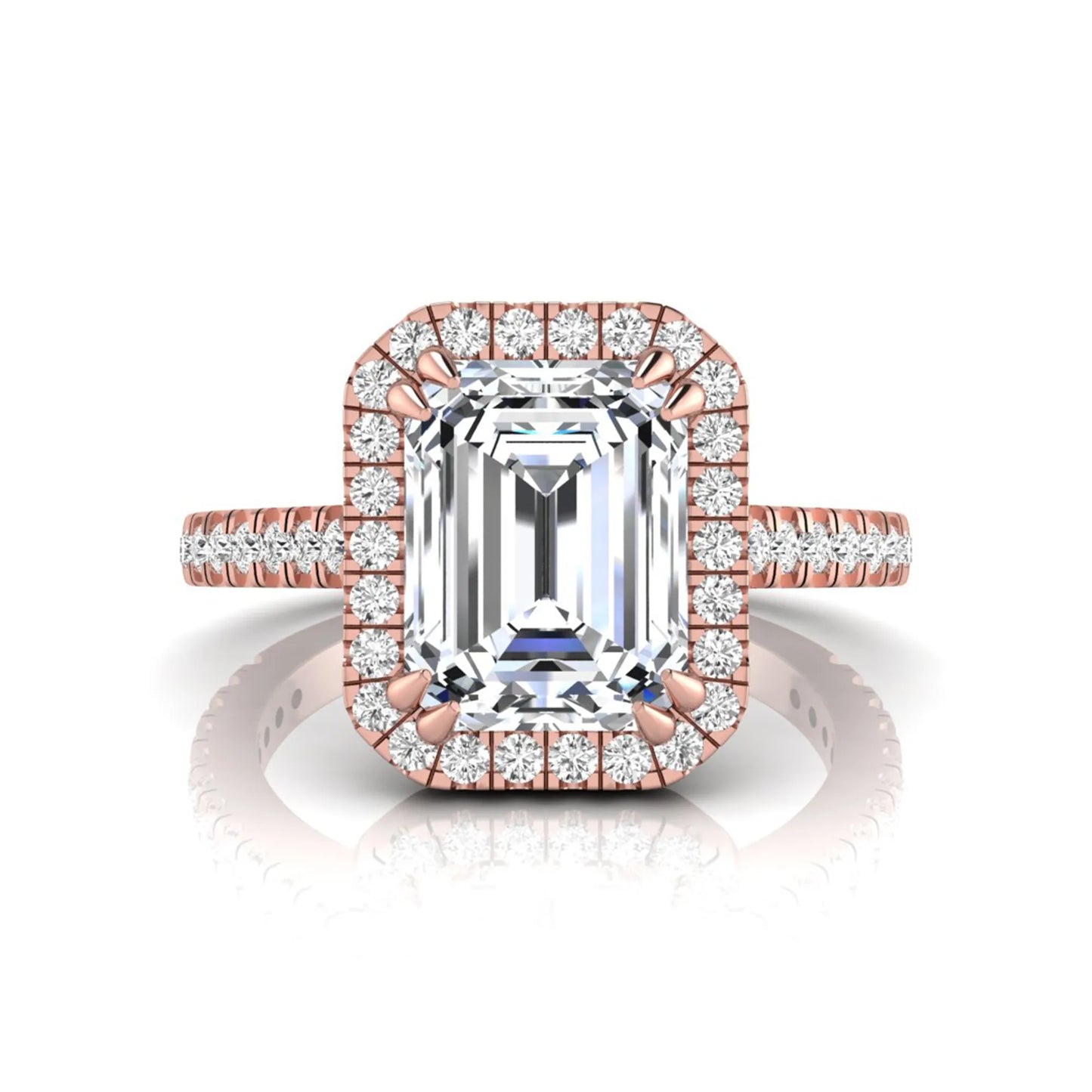Princess Cluster Prong Set Lab Grown Diamond Engagement Ring