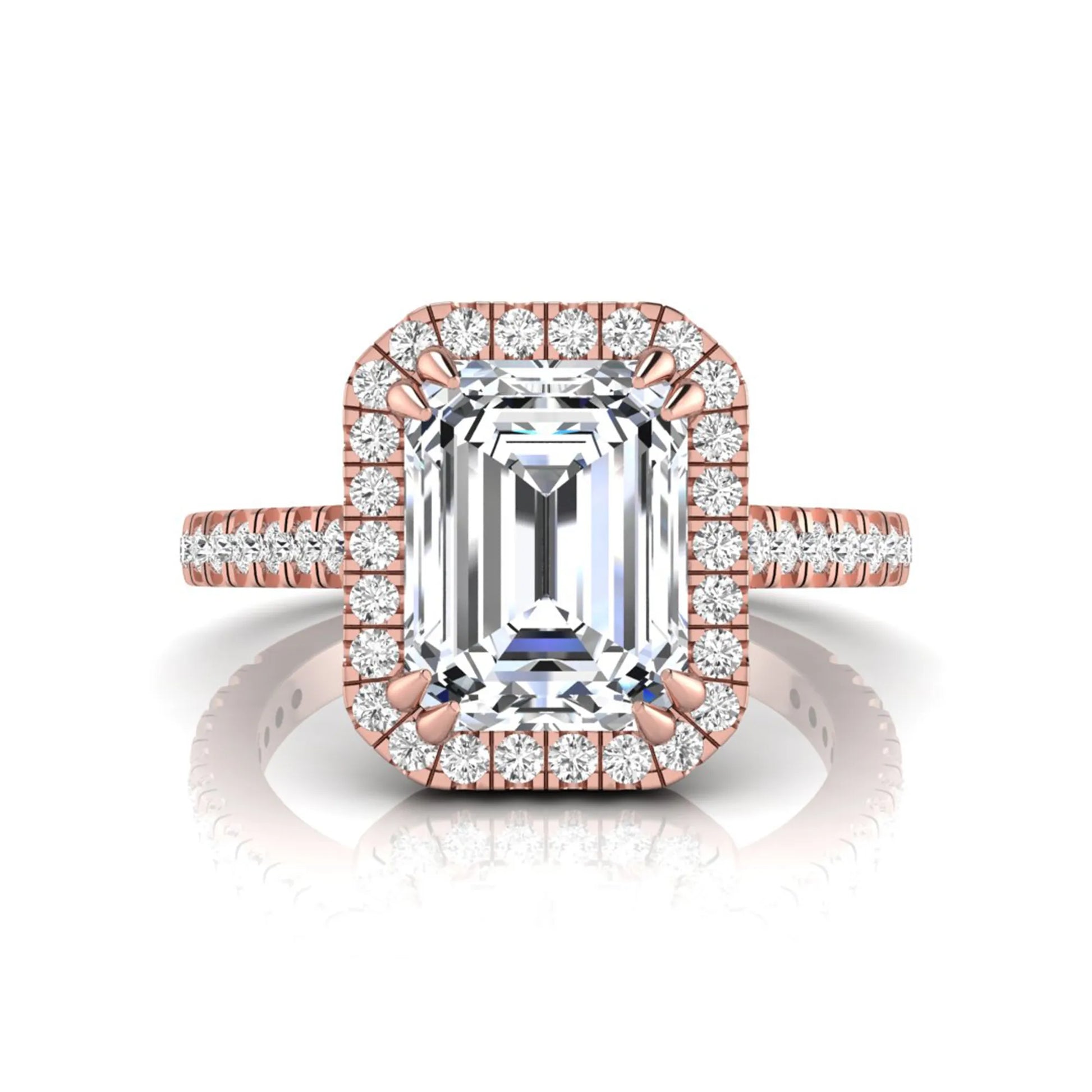Princess Cluster Prong Set Lab Grown Diamond Engagement Ring
