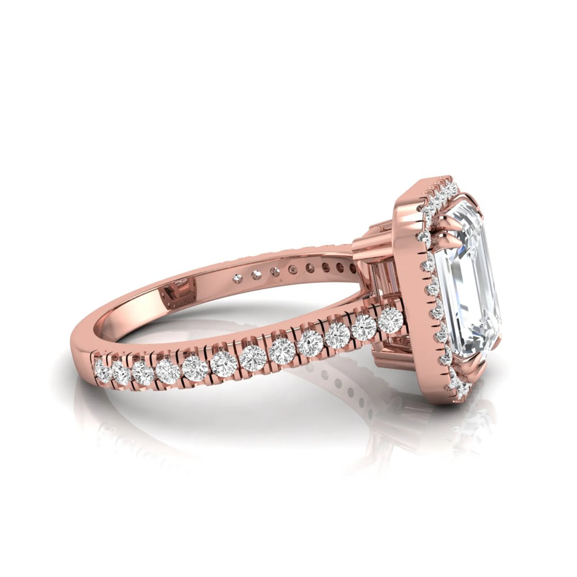 Princess Cluster Prong Set Lab Grown Diamond Engagement Ring