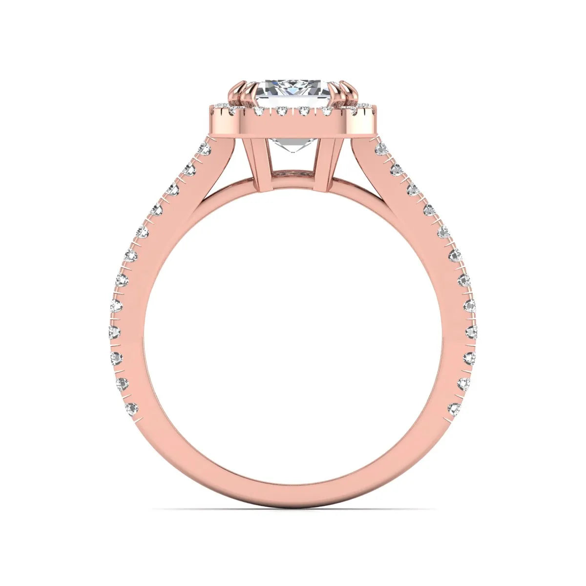 Princess Cluster Prong Set Lab Grown Diamond Engagement Ring