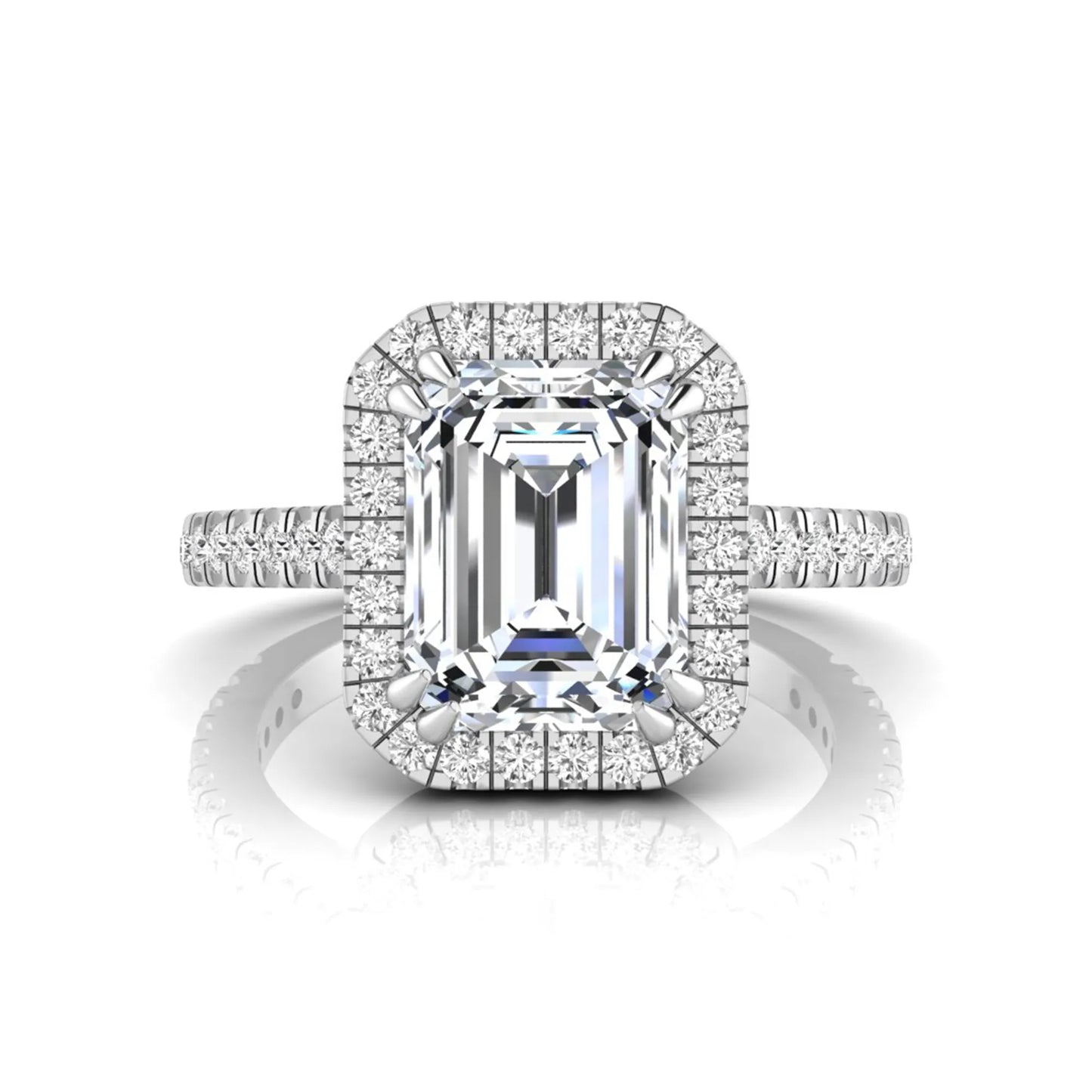Princess Cluster Prong Set Lab Grown Diamond Engagement Ring