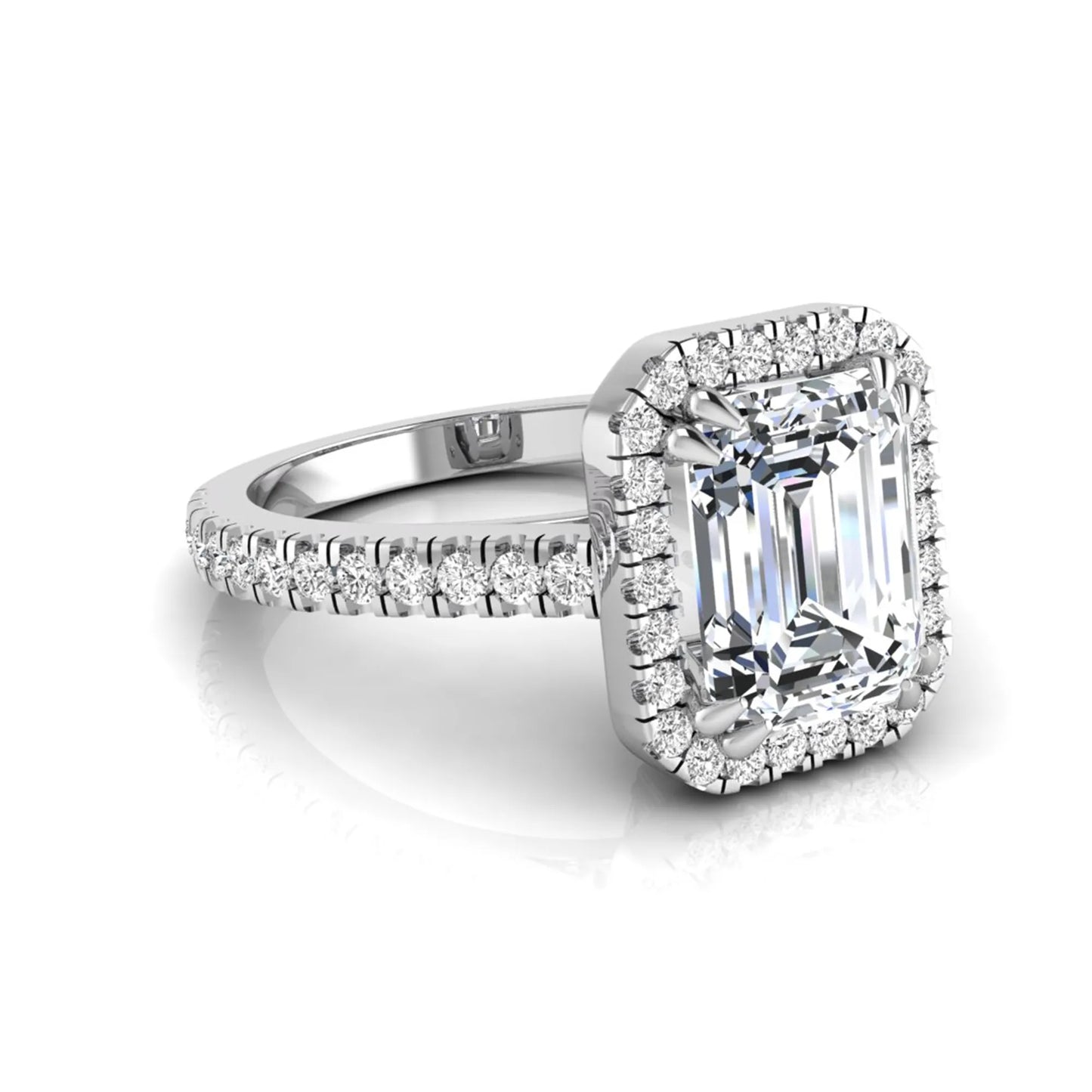 Princess Cluster Prong Set Lab Grown Diamond Engagement Ring