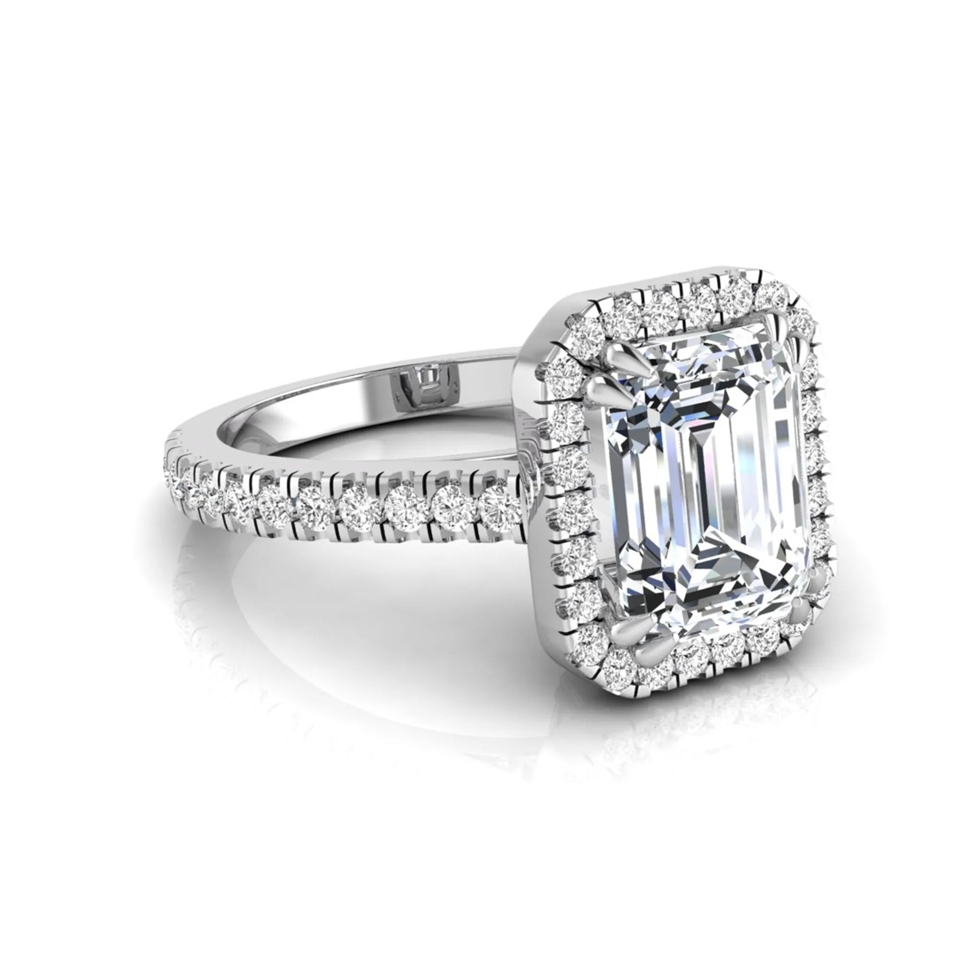 Princess Cluster Prong Set Lab Grown Diamond Engagement Ring